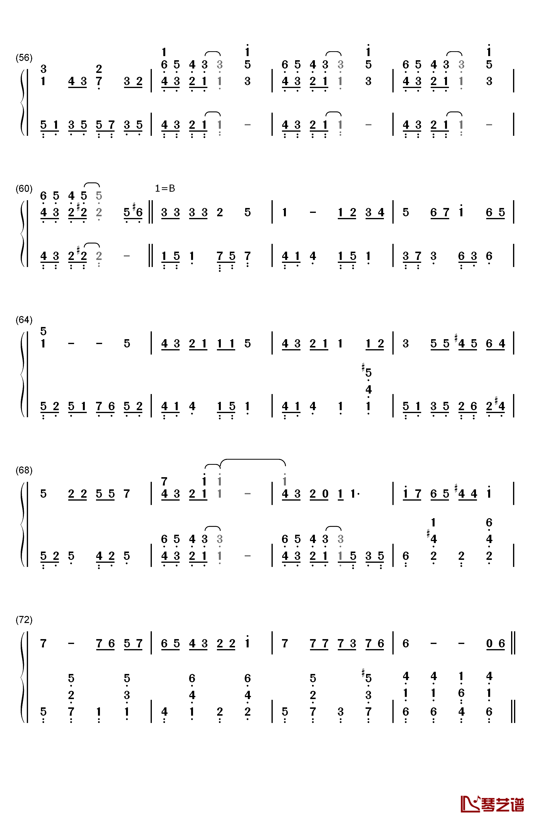 Butterfly钢琴简谱-数字双手-木村KAELA4