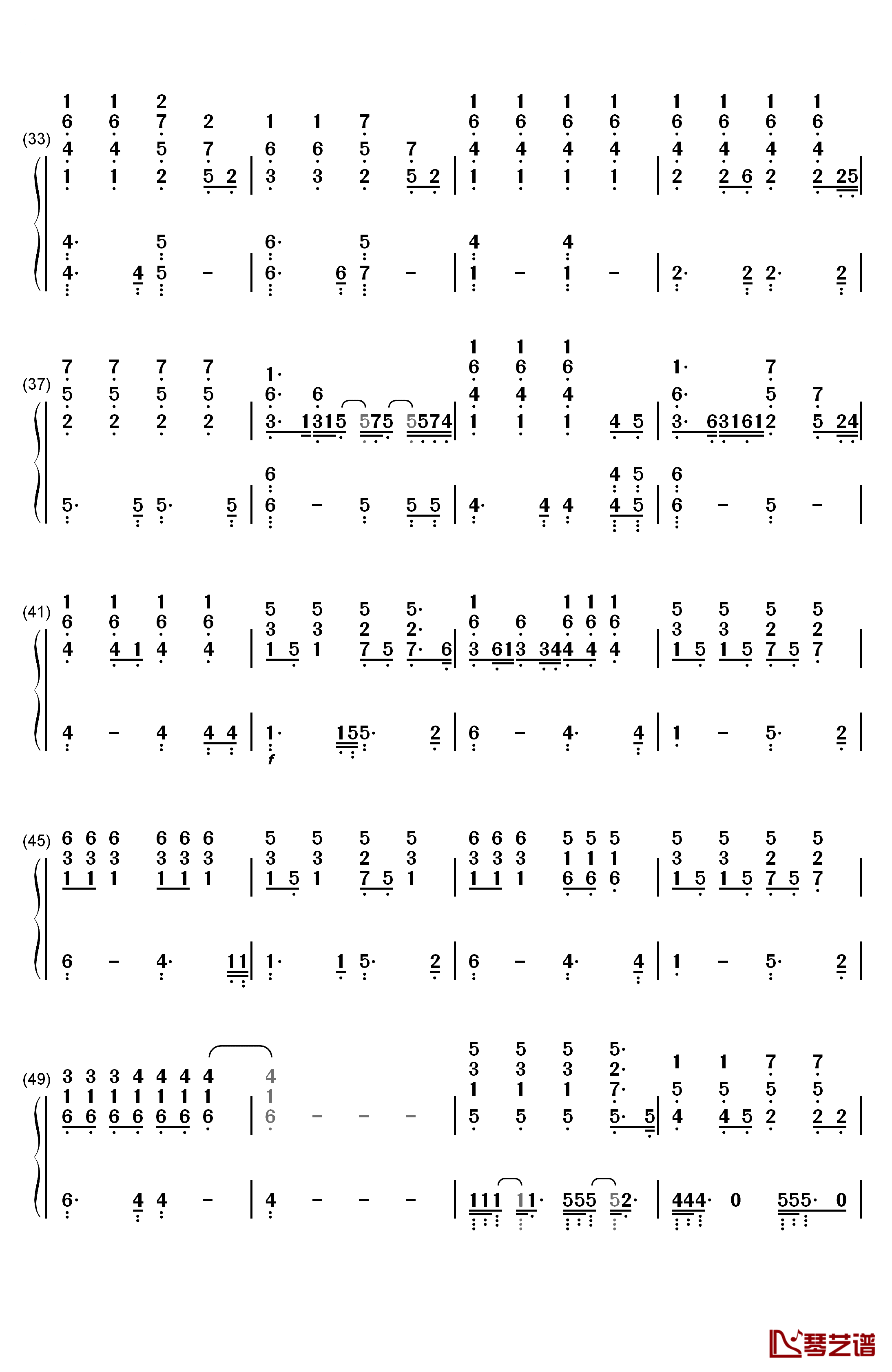Dope钢琴简谱-数字双手-Lady Gaga3