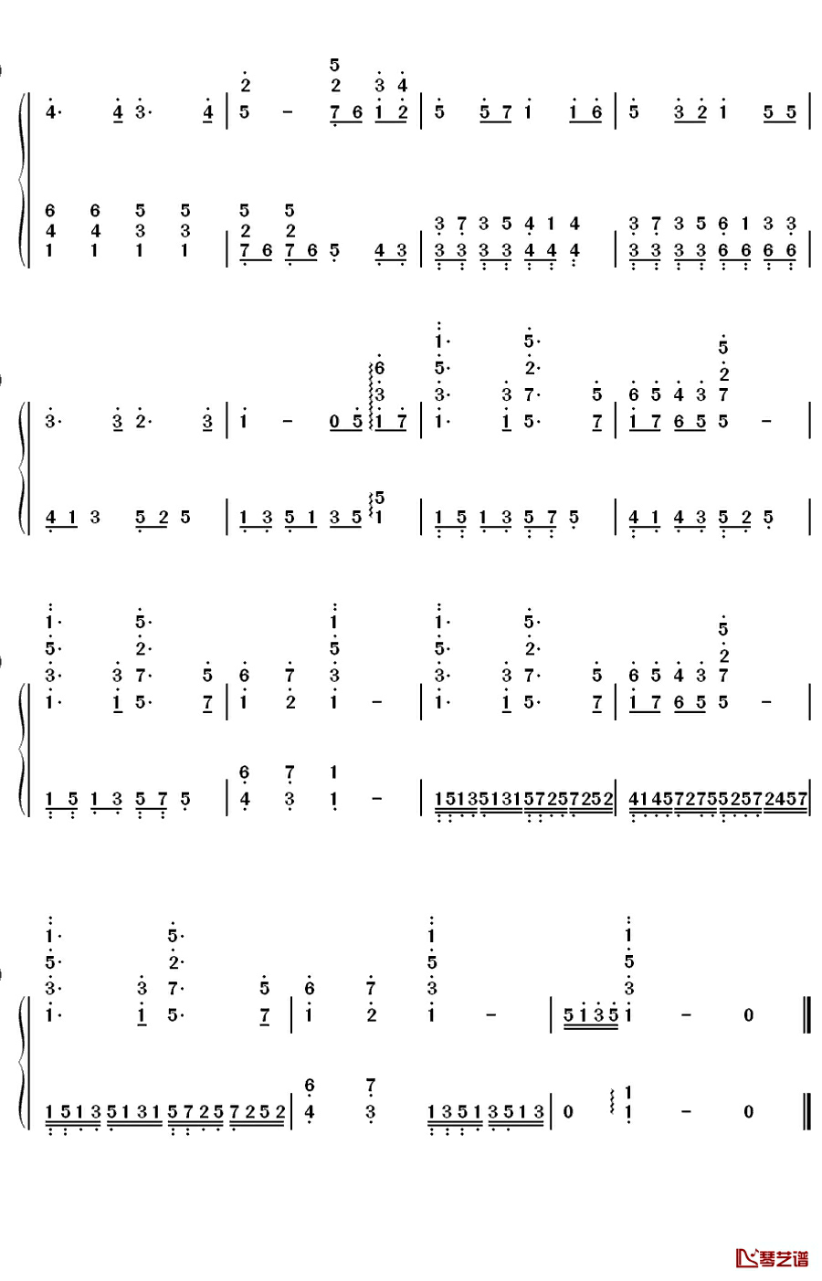 Spica.钢琴简谱-数字双手-StylipS2