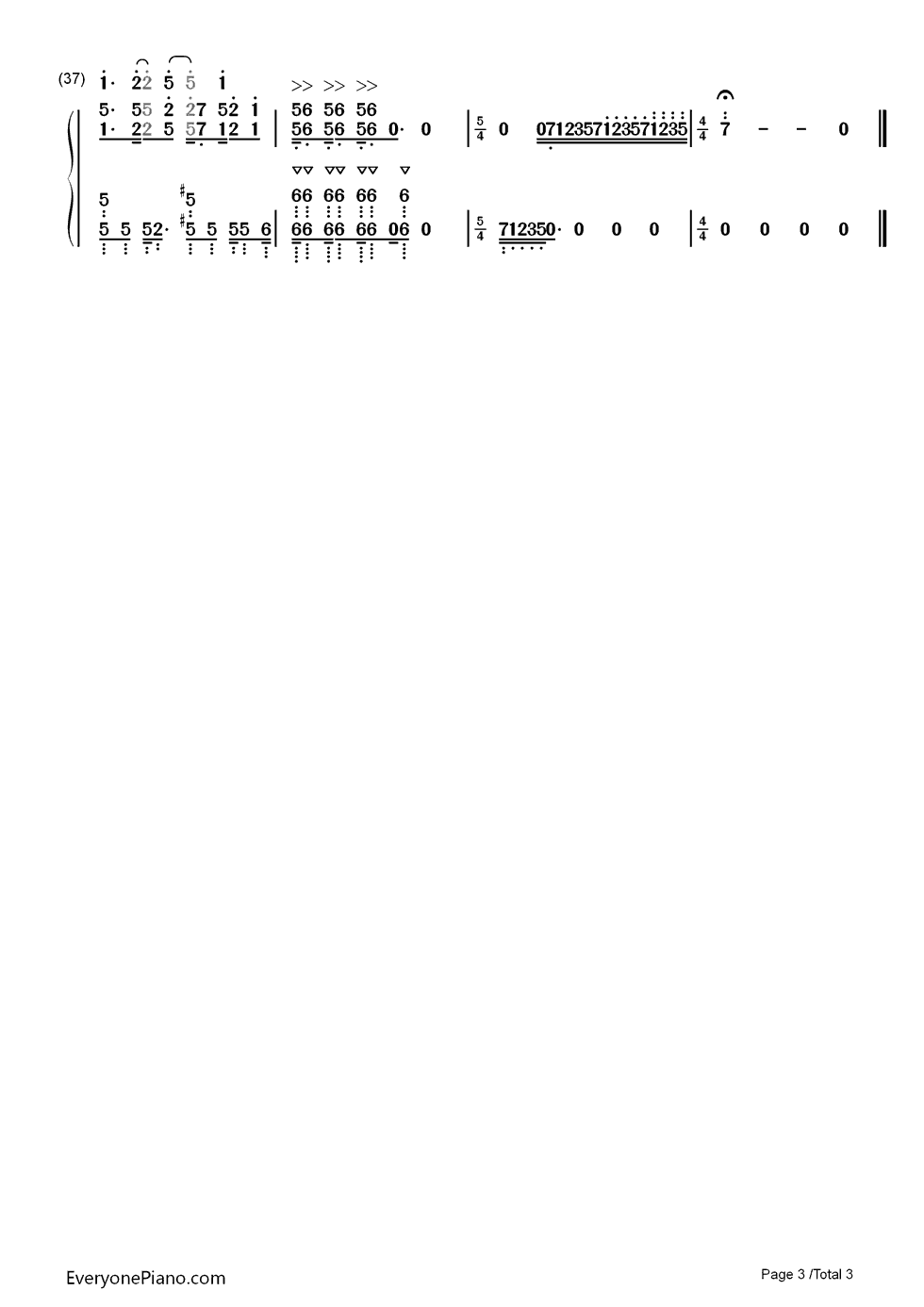 ナナヒツジ钢琴简谱-数字双手-シナリオアート3