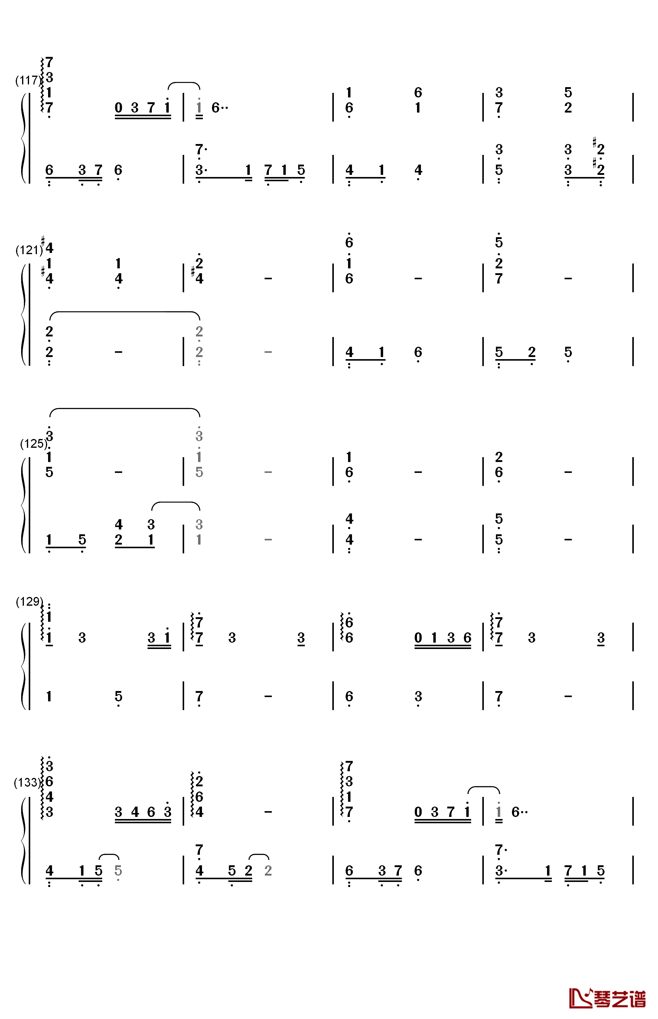 外面的世界钢琴简谱-数字双手-齐秦  莫文蔚6