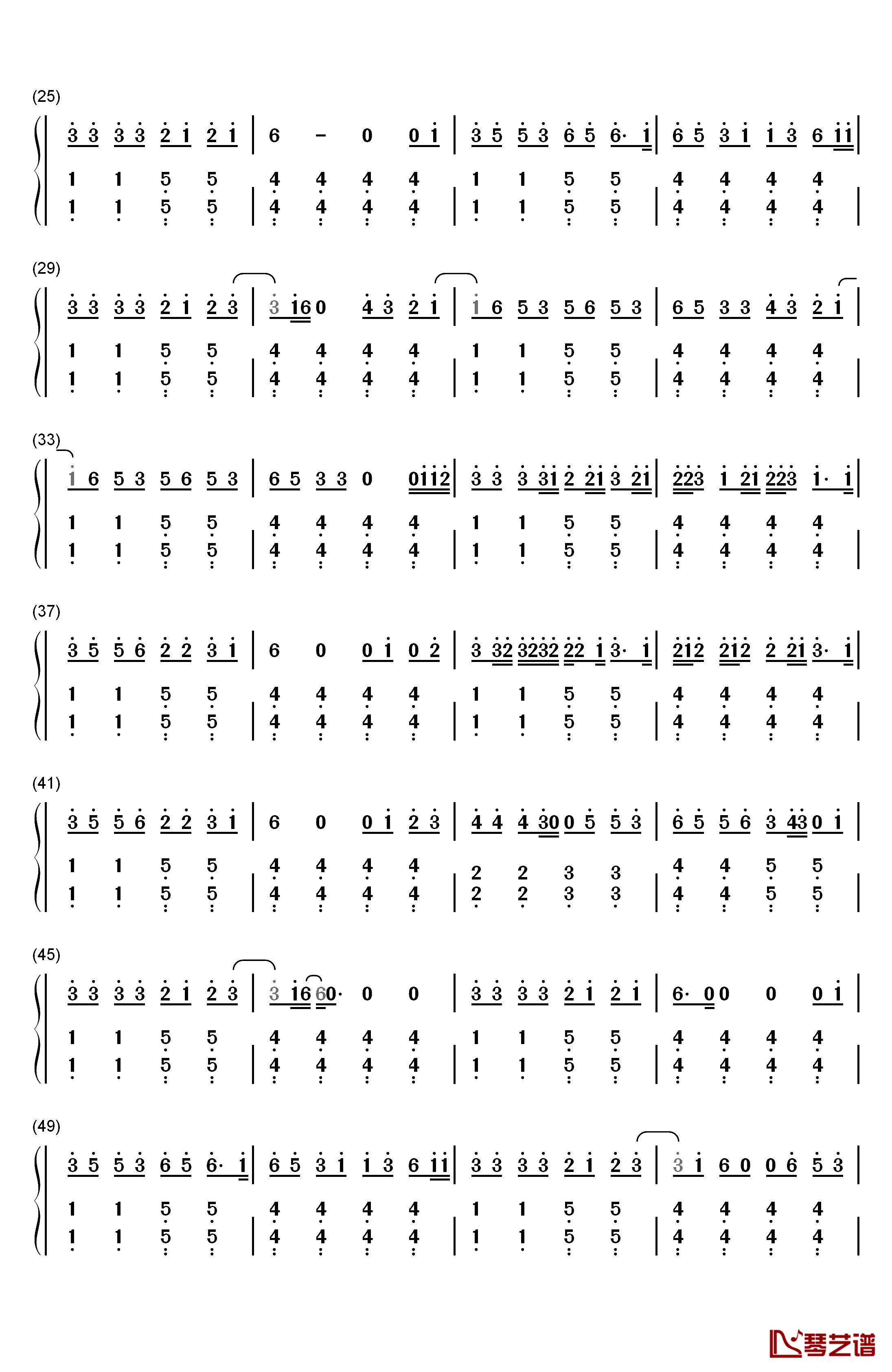 The Lazy Song钢琴简谱-数字双手-Bruno Mars2