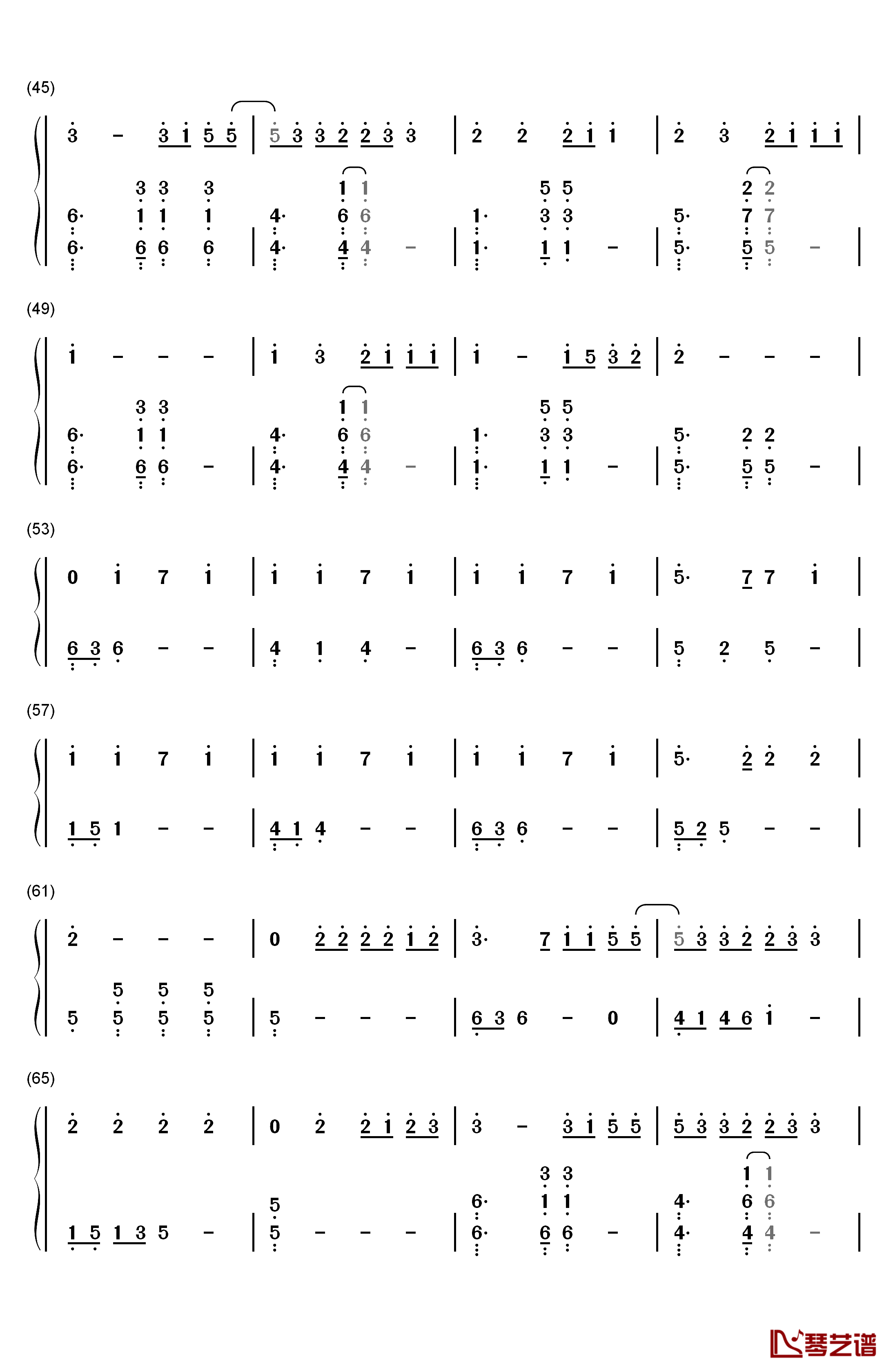 Fly钢琴简谱-数字双手-Avril Lavigne3