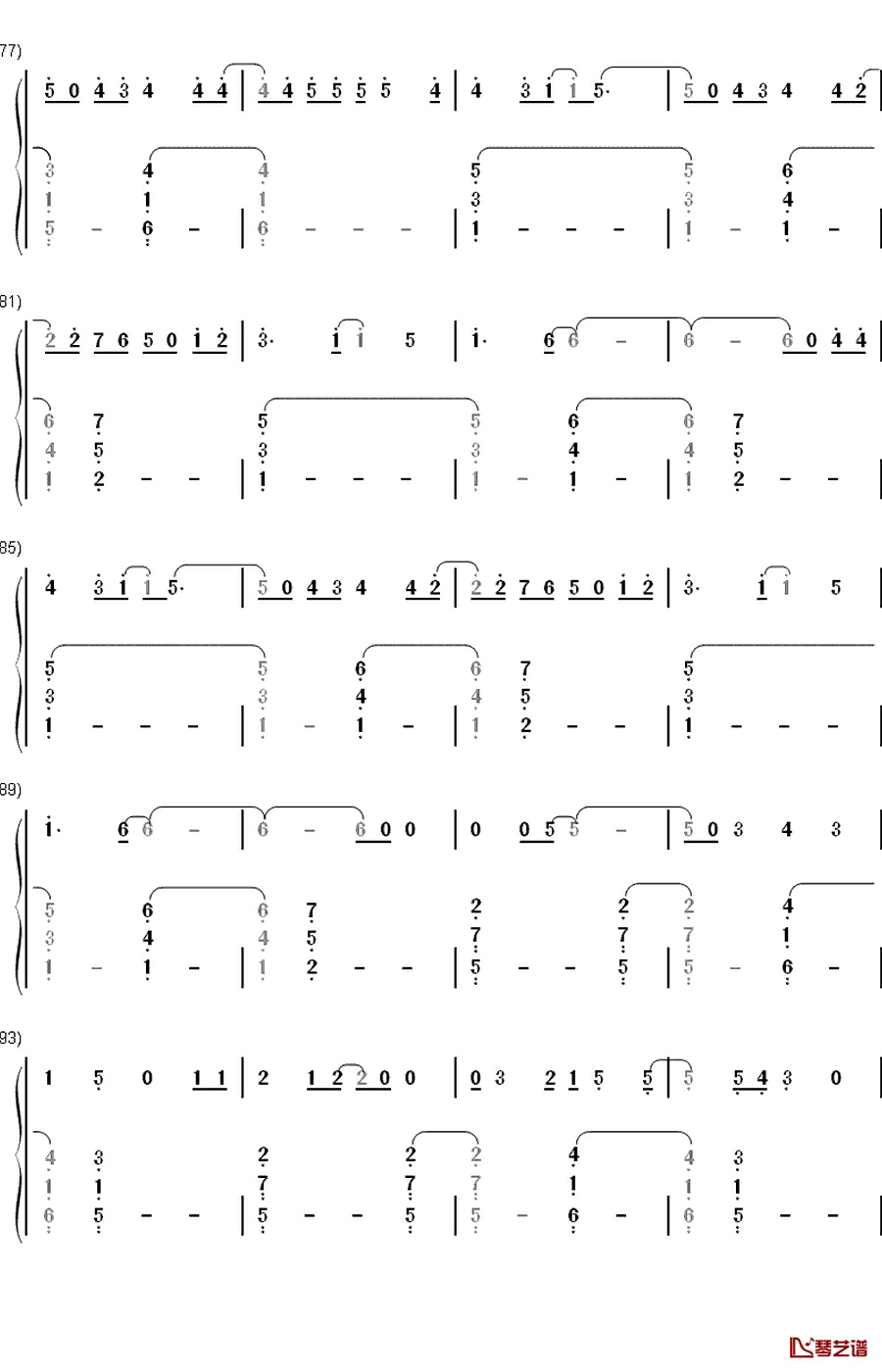 Carry On钢琴简谱-数字双手-Fun.5