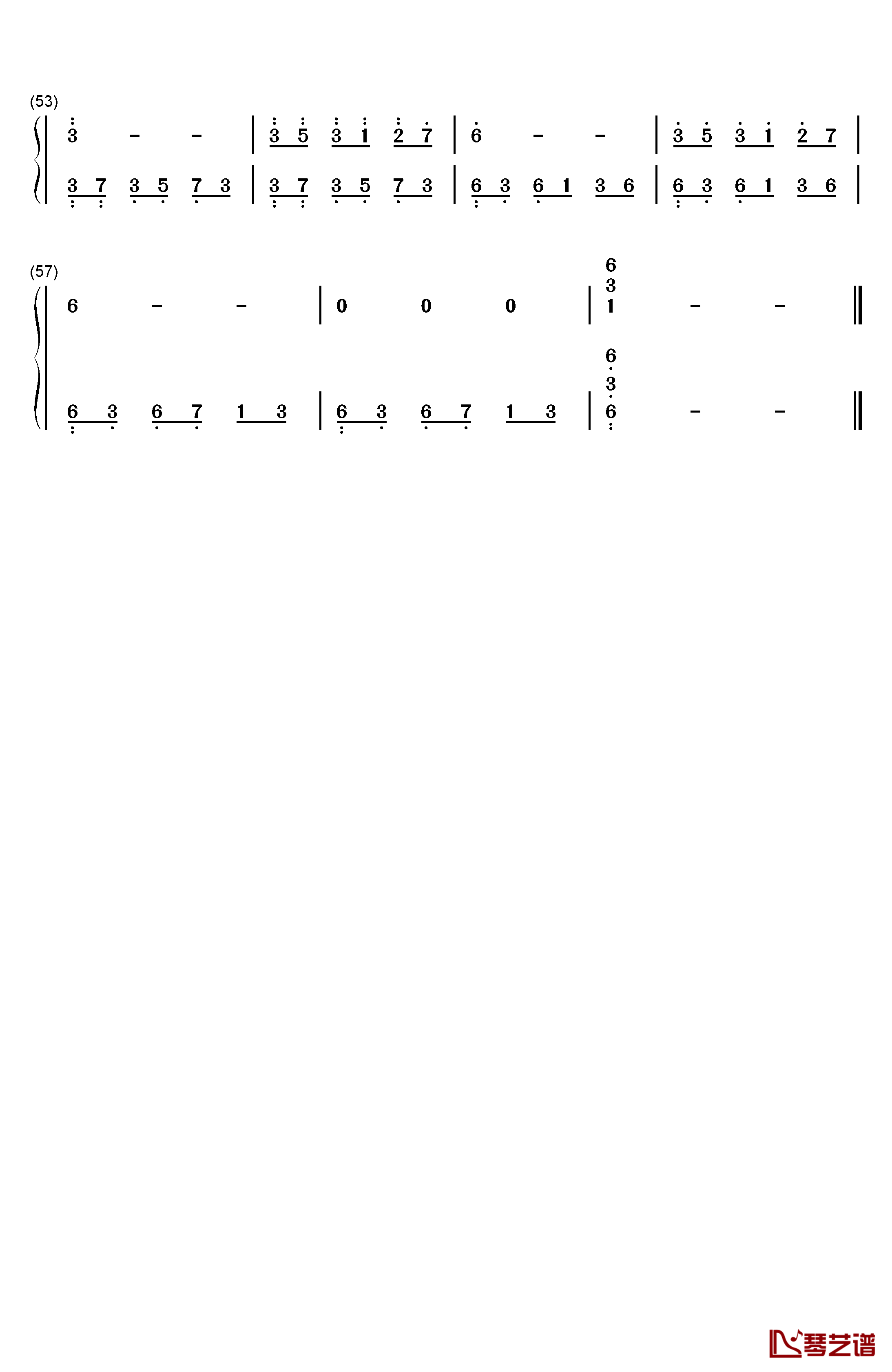 仙境钢琴简谱-数字双手-班得瑞3
