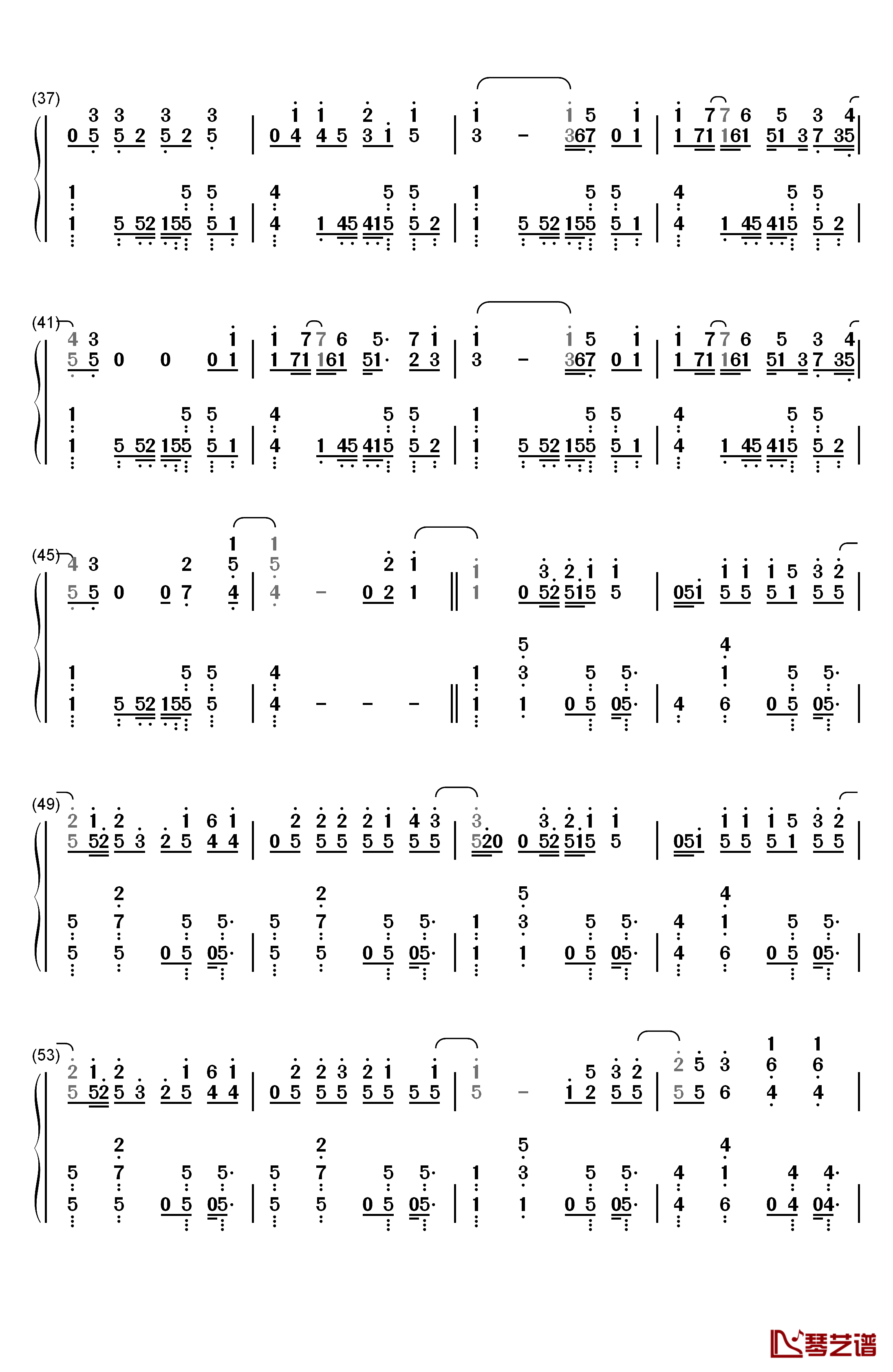22钢琴简谱-数字双手-Taylor Swift3
