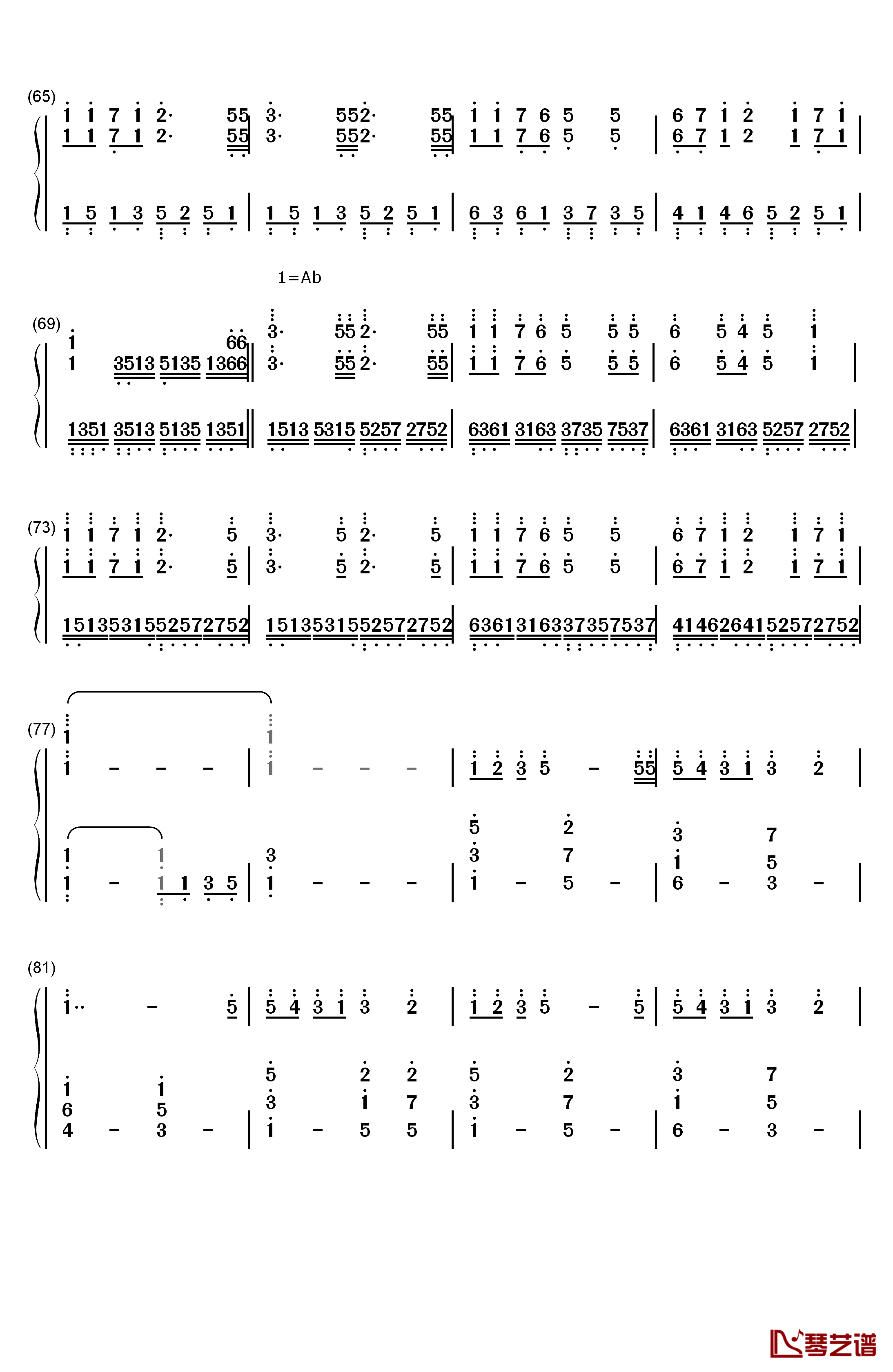 心を开いて钢琴简谱-数字双手-ZARD4
