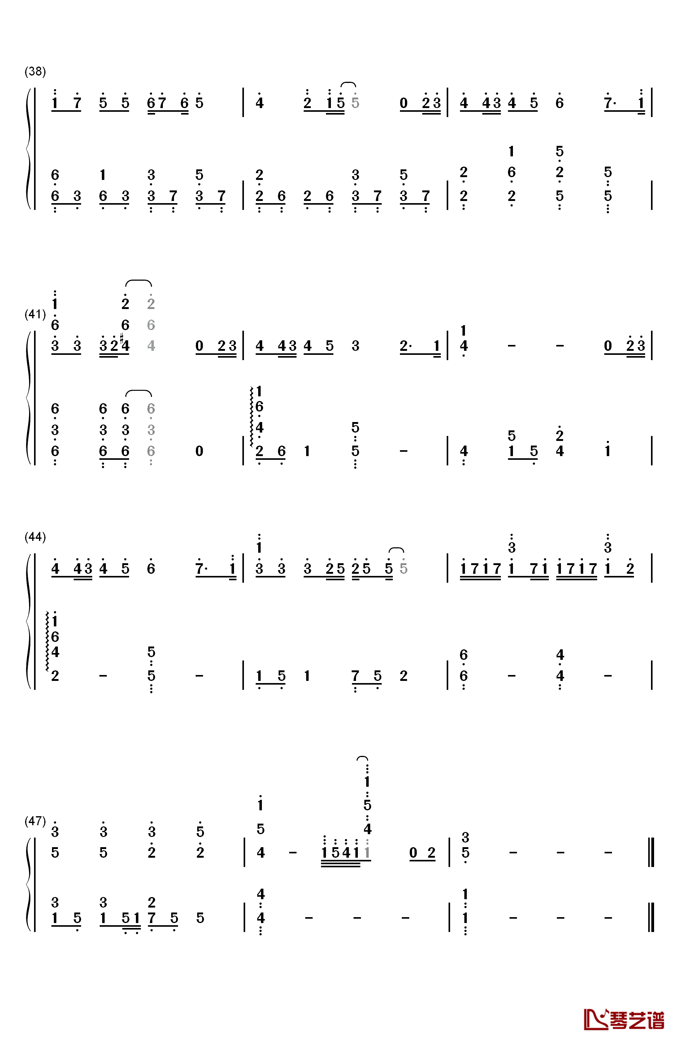 123木头人钢琴简谱-数字双手-黑Girl4