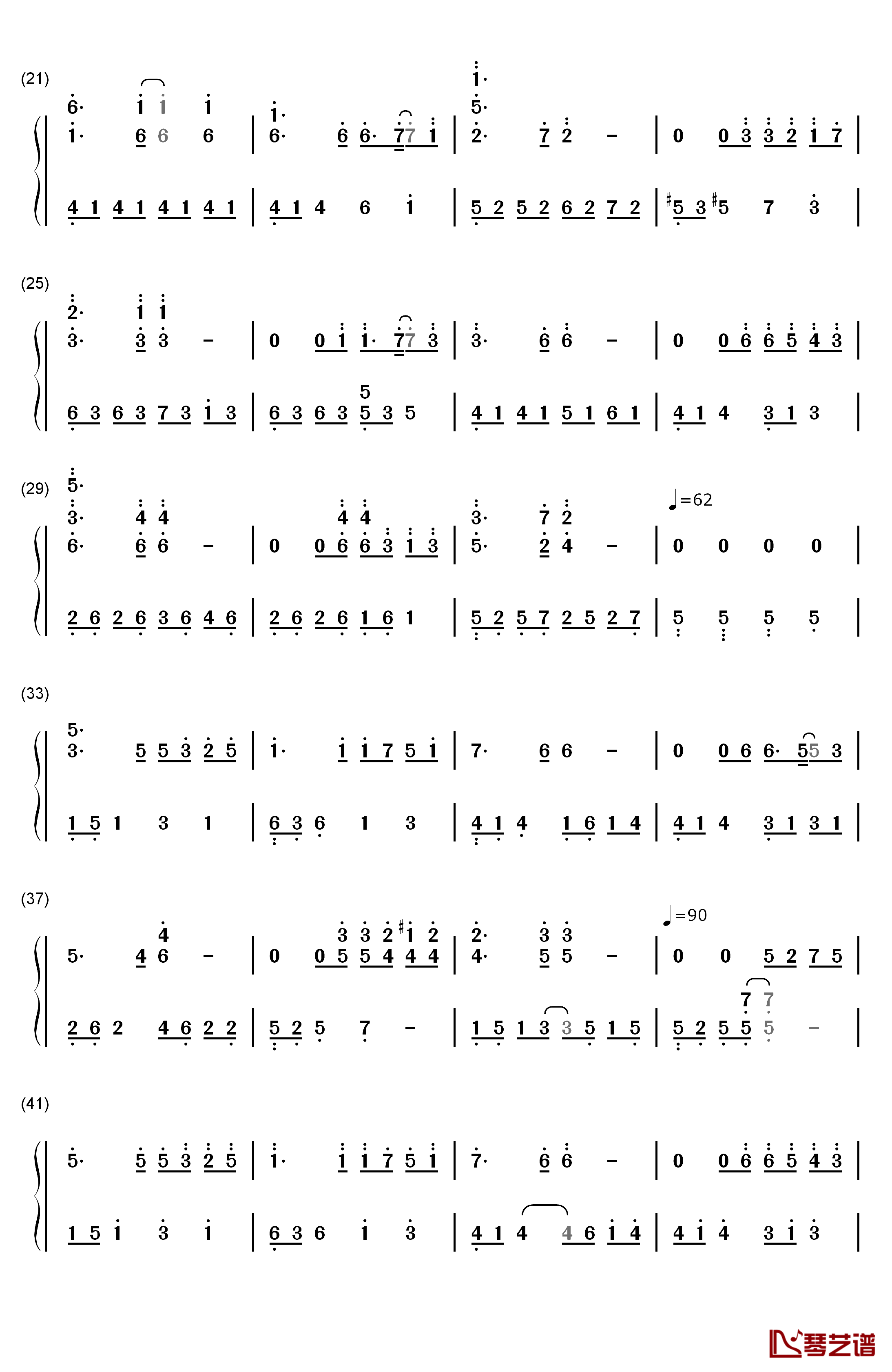 November钢琴简谱-数字双手-金允2