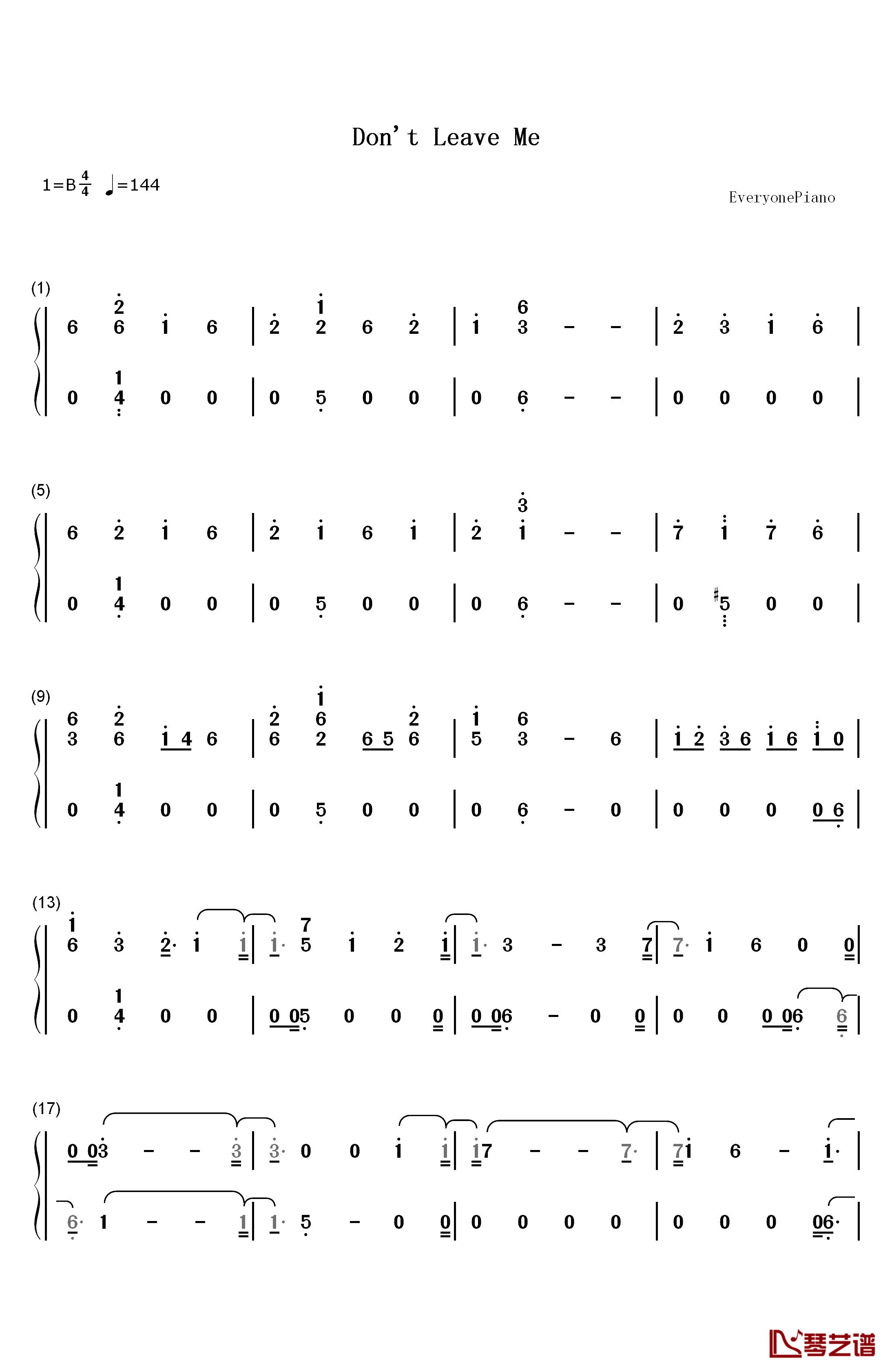 Don't Leave Me钢琴简谱-数字双手-防弹少年团1