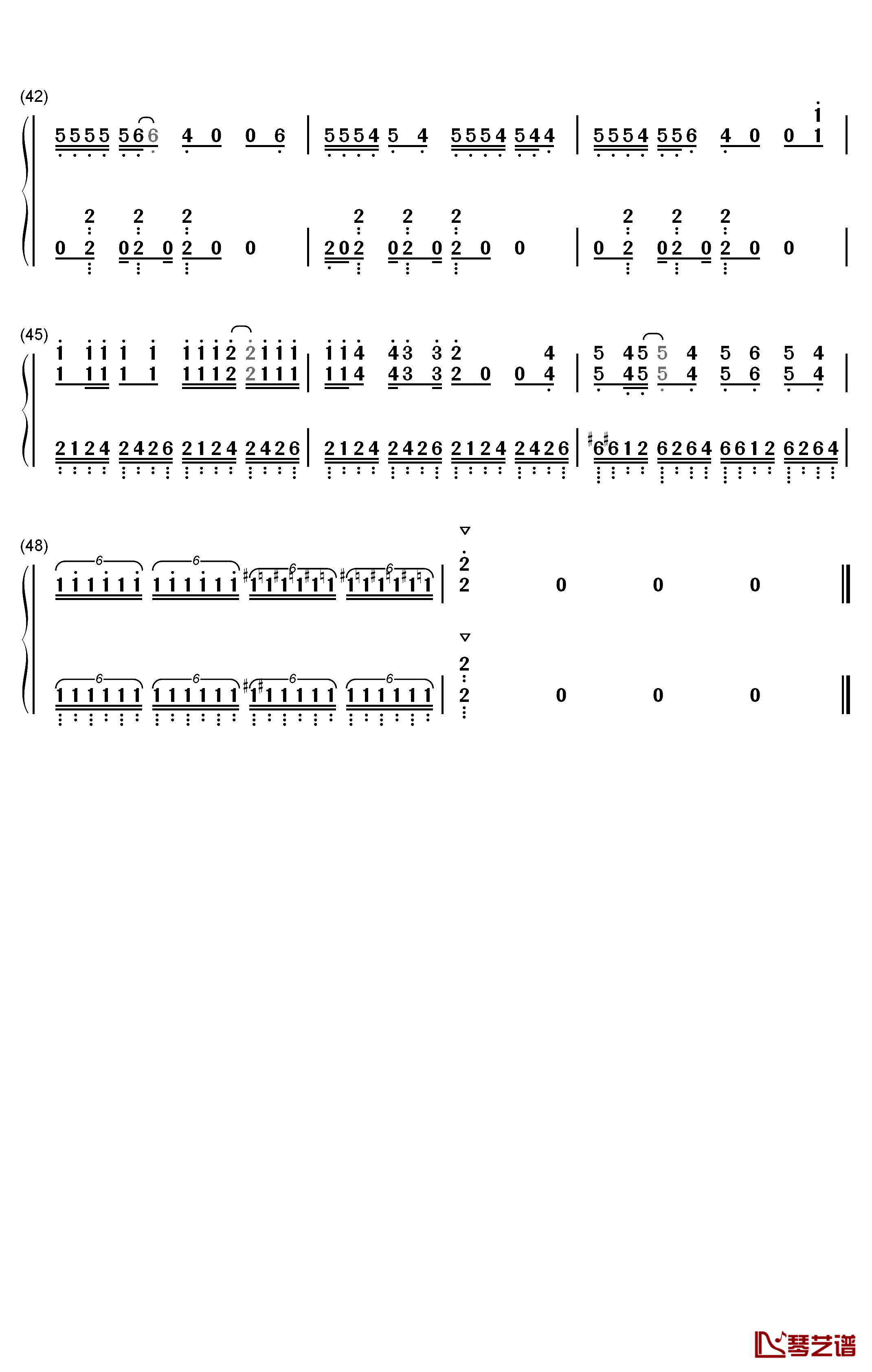 Q钢琴简谱-数字双手-Who-ya Extended4