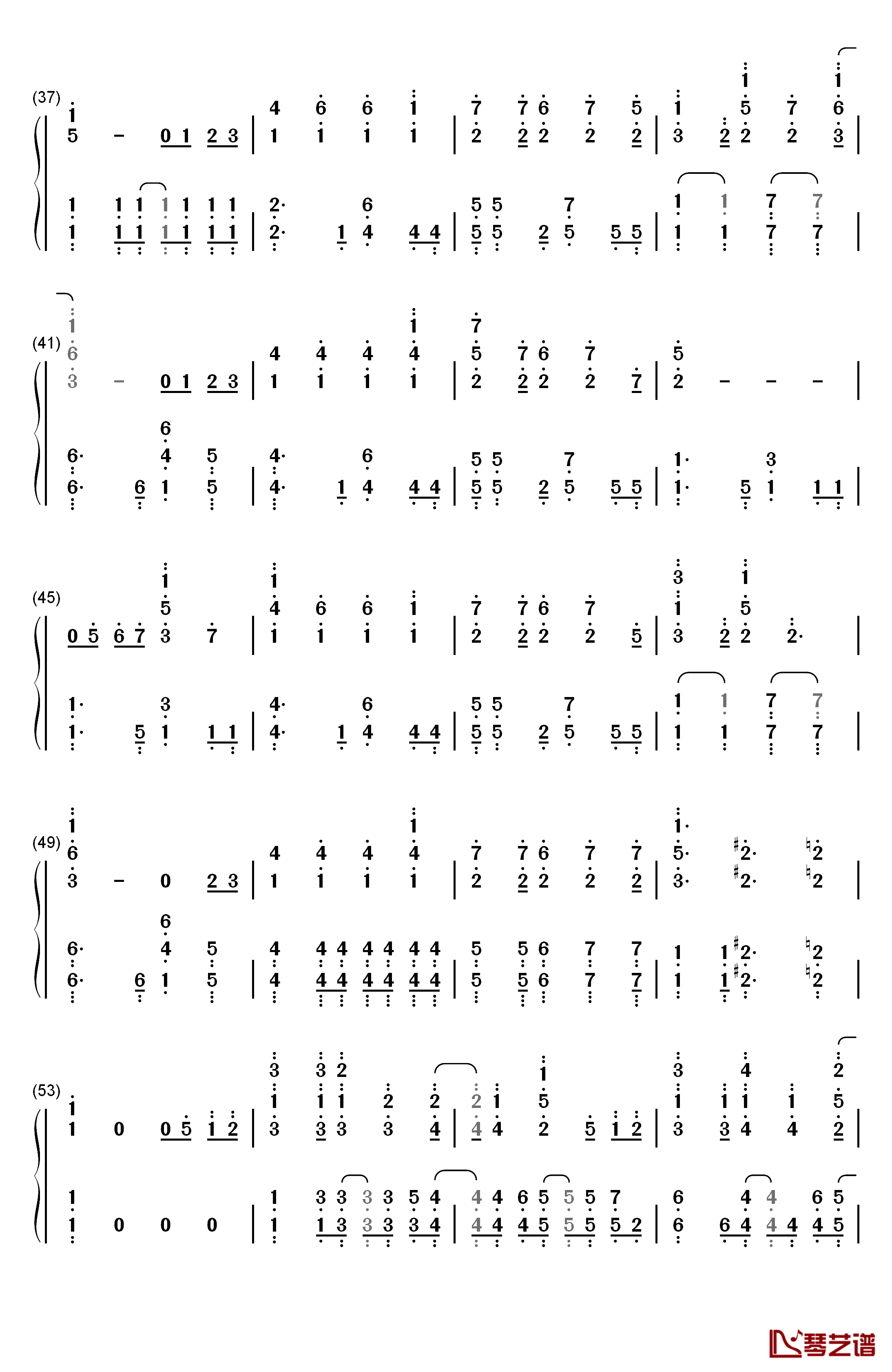 決めたよHand in Hand钢琴简谱-数字双手-高海千歌 樱内梨子 渡边曜3