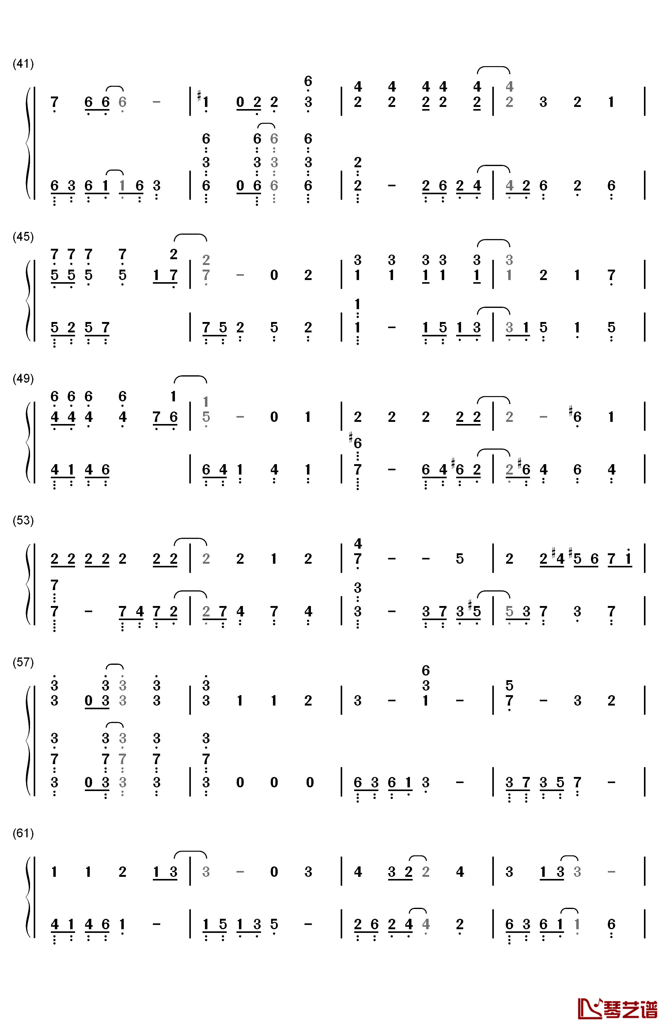 ラピスラズリ钢琴简谱-数字双手-蓝井艾露3