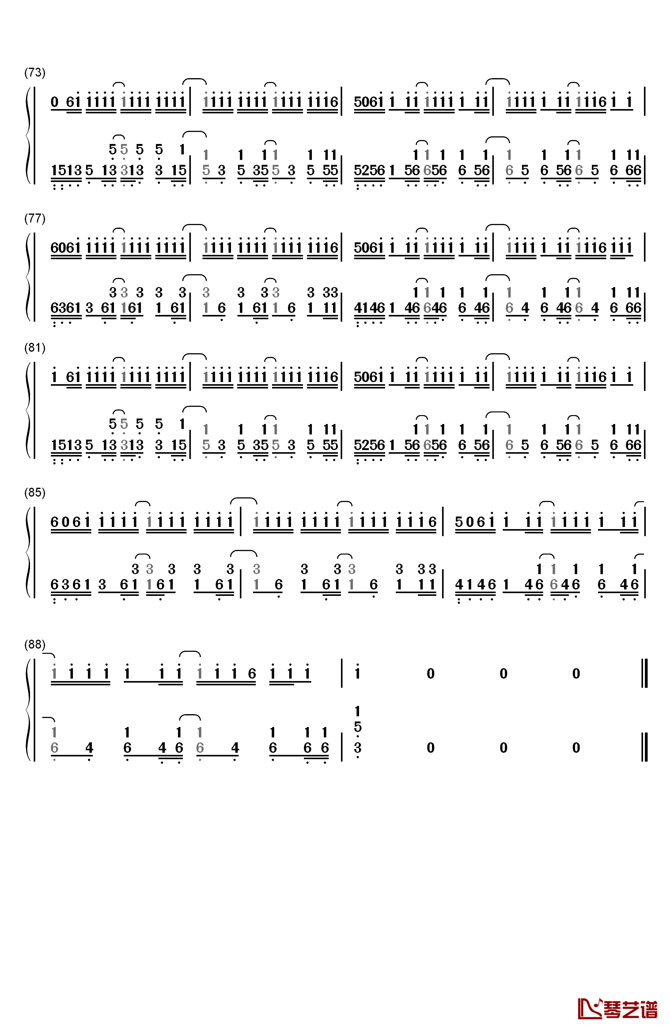 Out of the Woods钢琴简谱-数字双手-Taylor Swift4