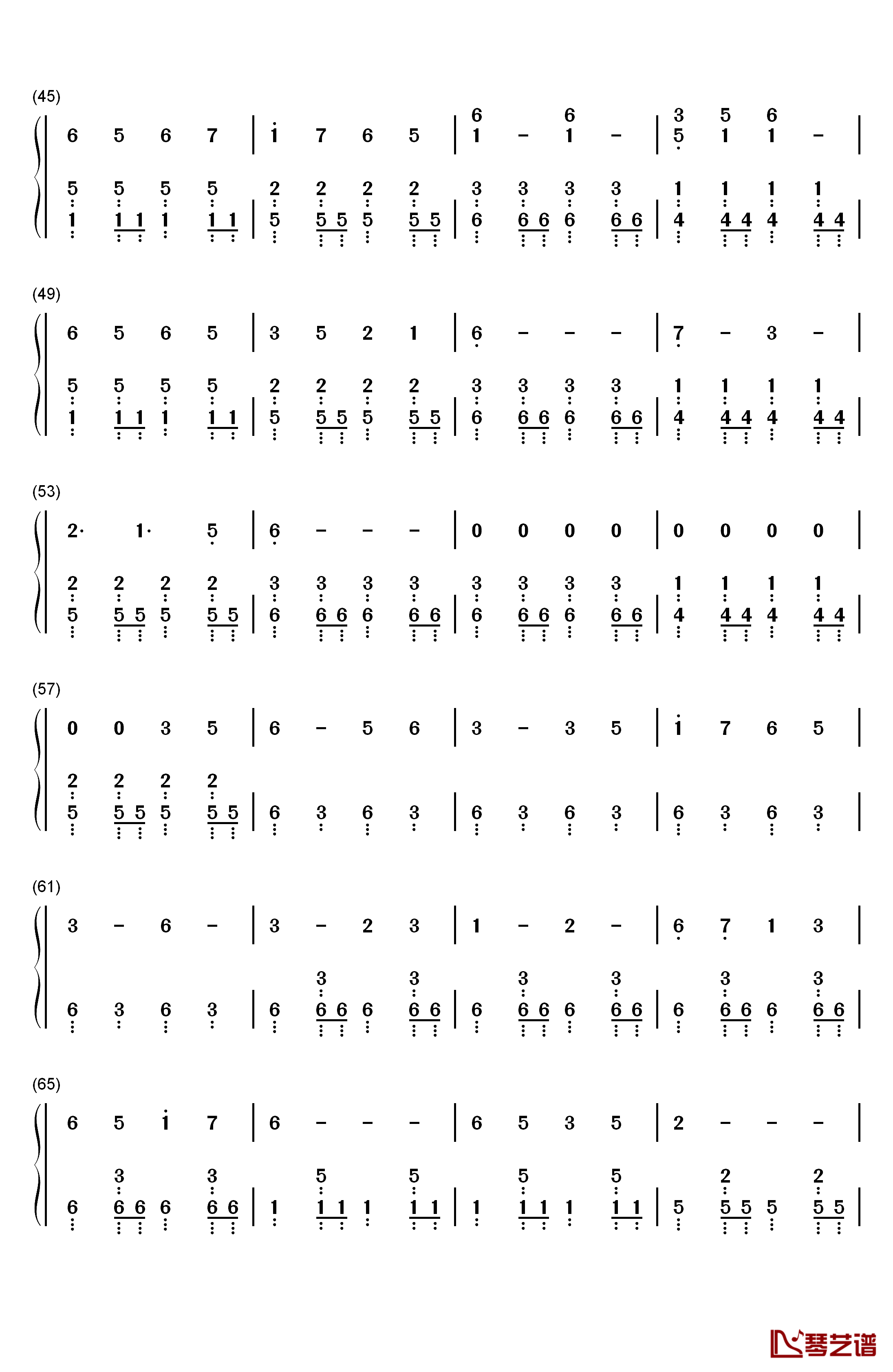 昙天钢琴简谱-数字双手-ドーズ（DOES）3