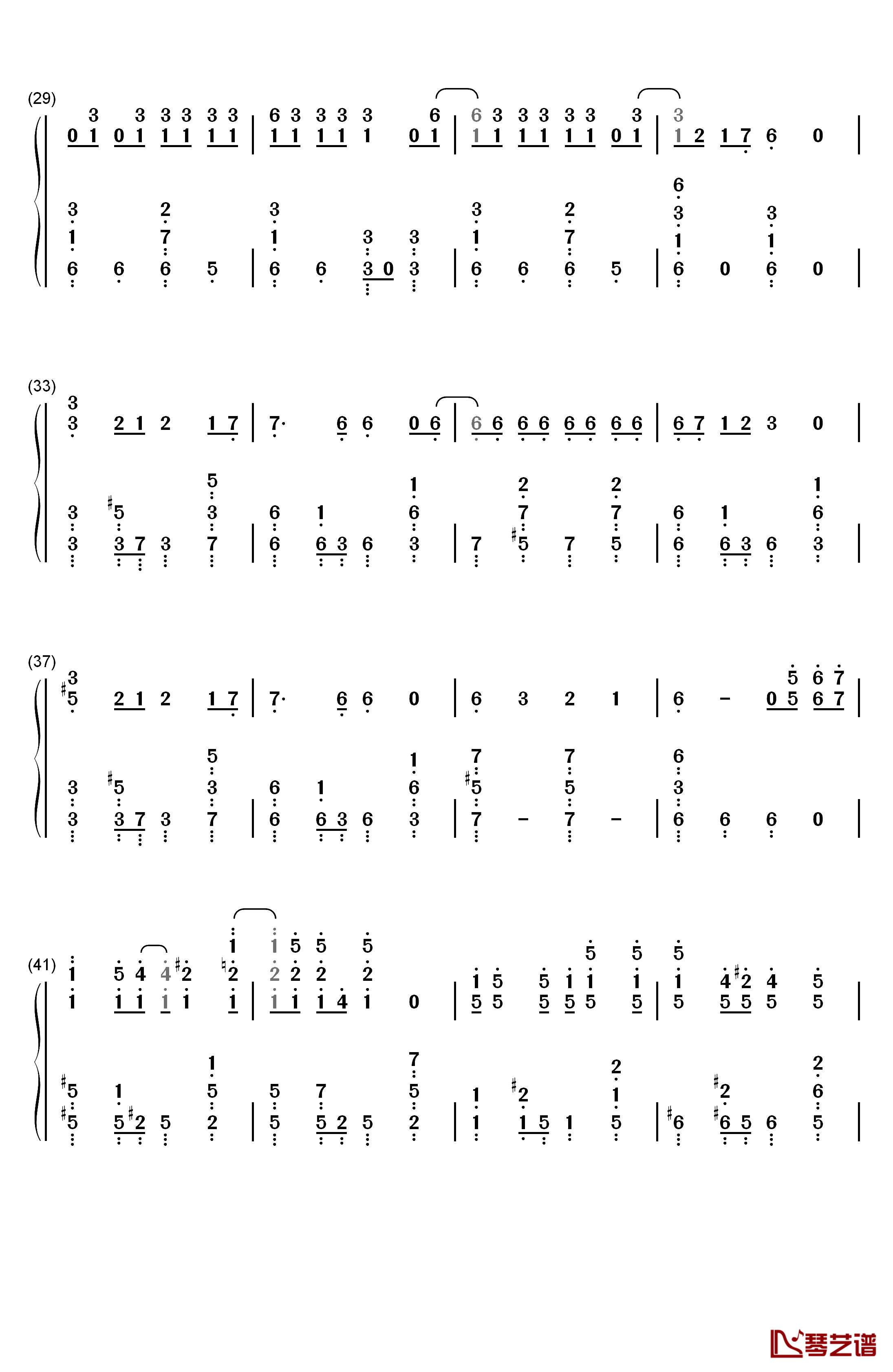 マトリョシカ钢琴简谱-数字双手-触手猴3