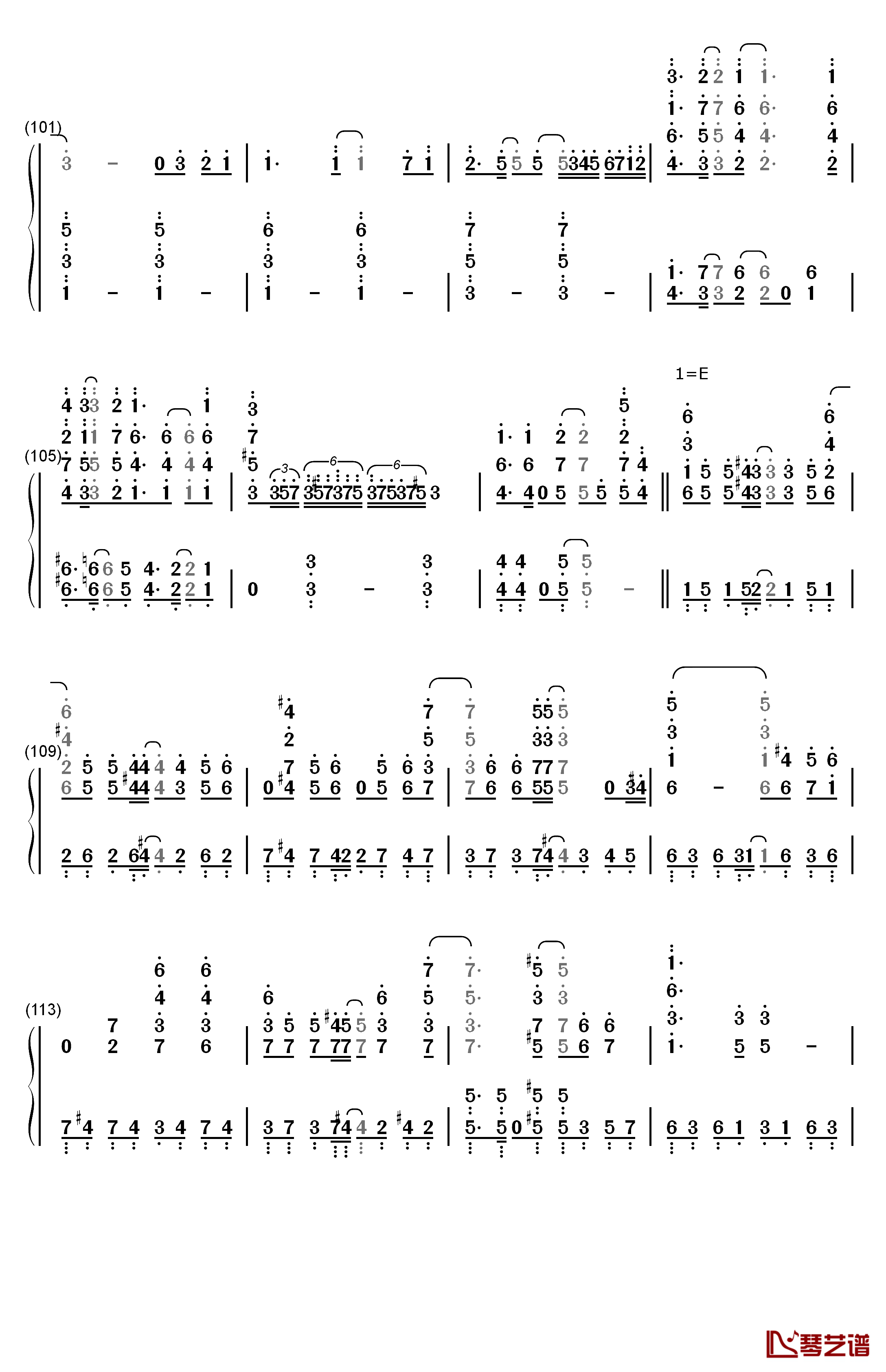 深爱钢琴简谱-数字双手-水树奈奈6