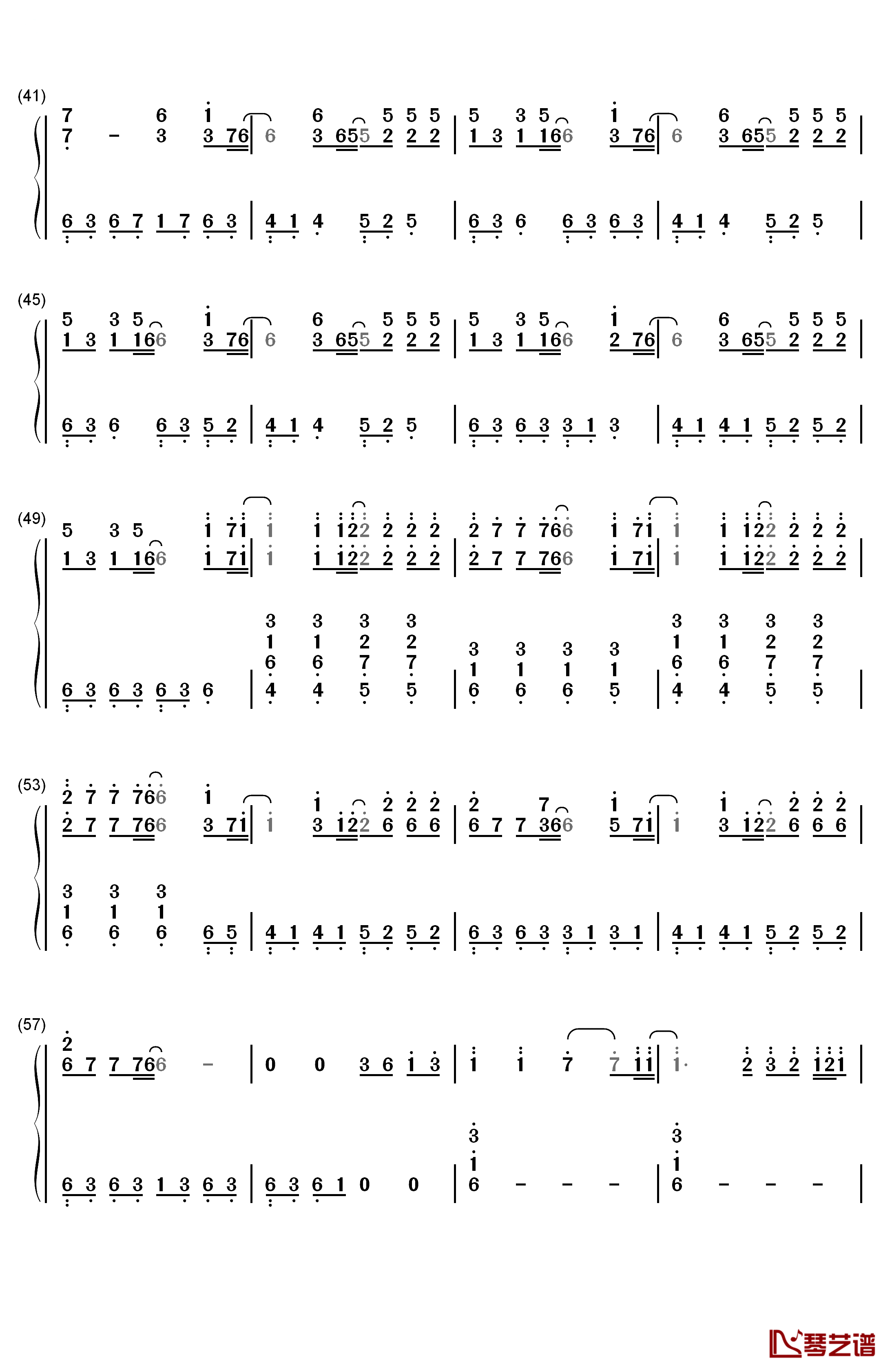 M钢琴简谱-数字双手-滨崎步3