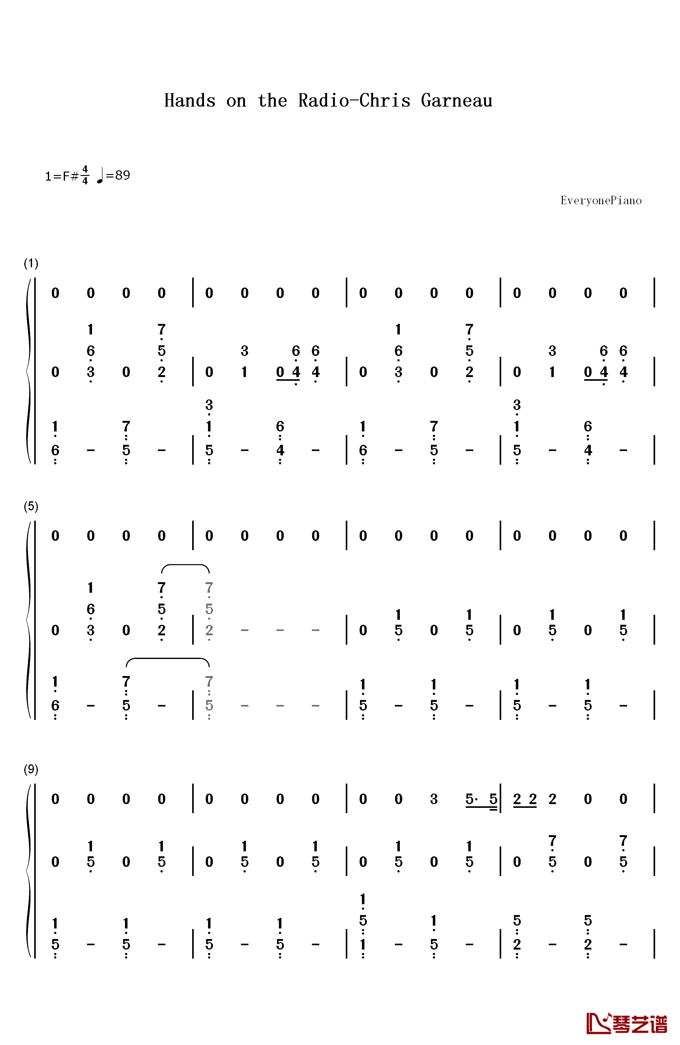 Hands on the Radio钢琴简谱-数字双手-Chris Garneau1