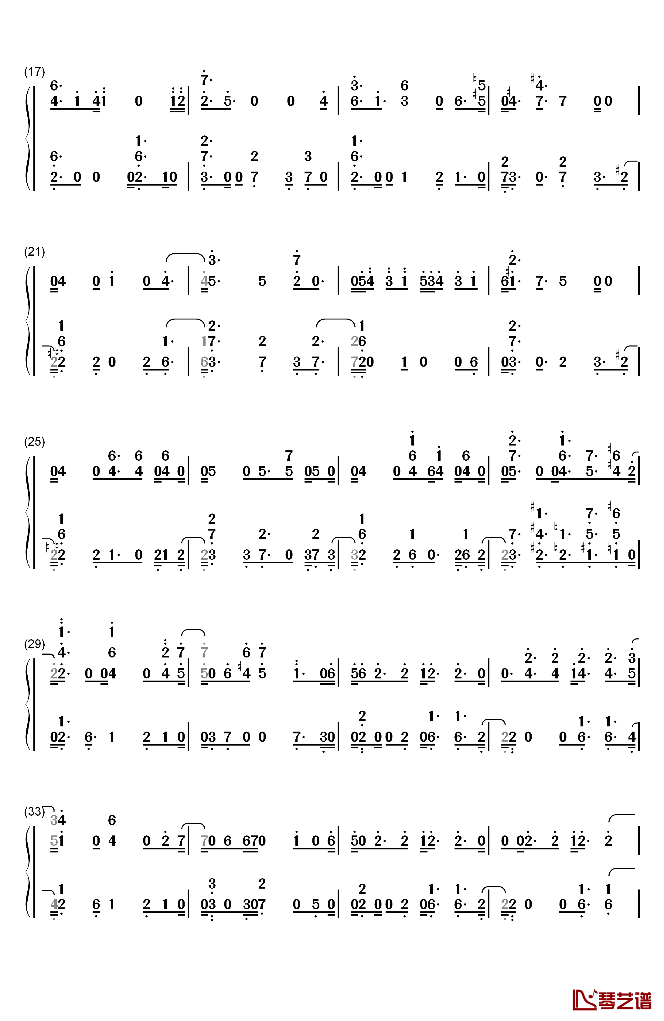 134340钢琴简谱-数字双手-防弹少年团2
