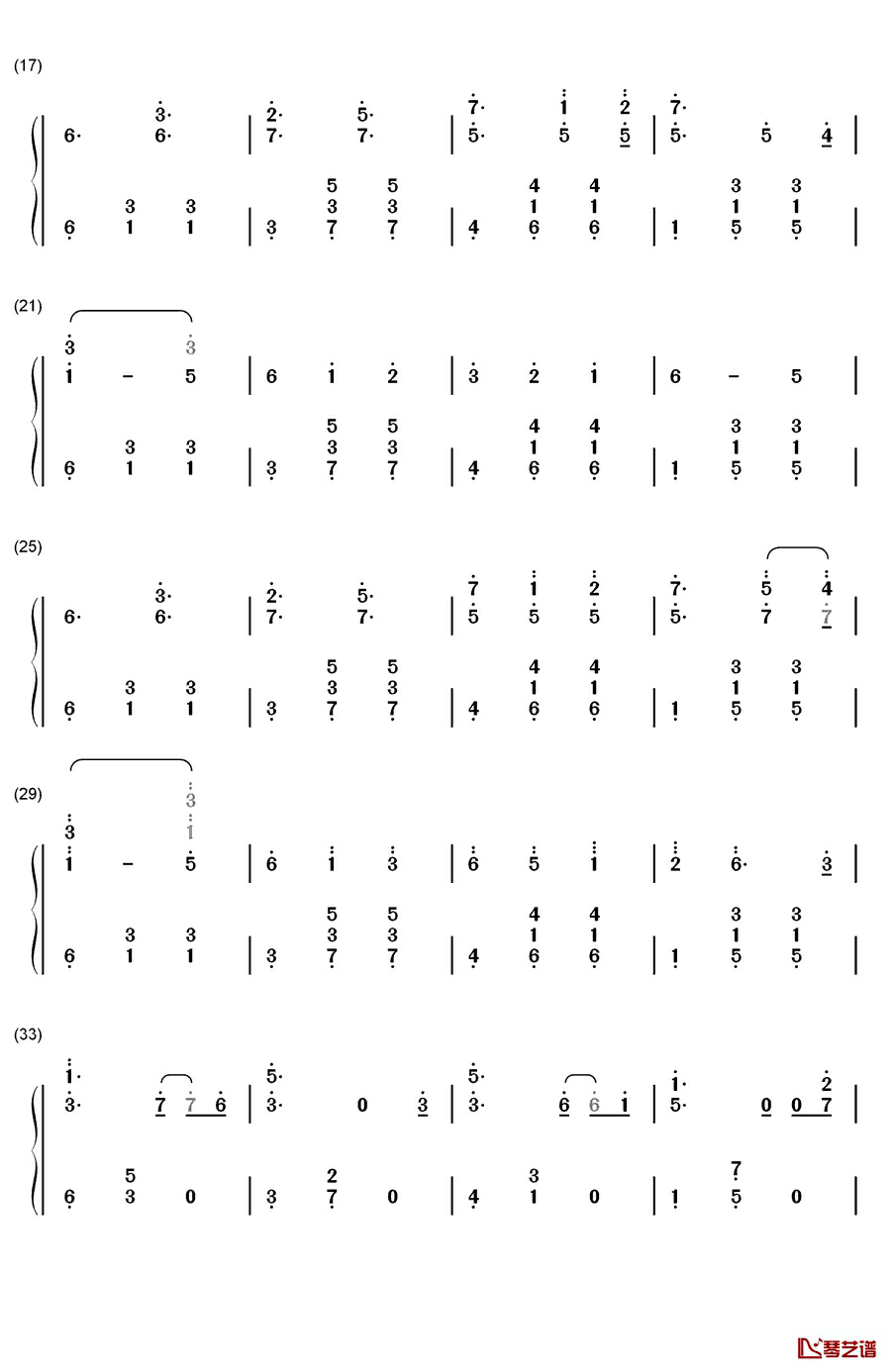 戏言スピーカー钢琴简谱-数字双手-初音ミク2