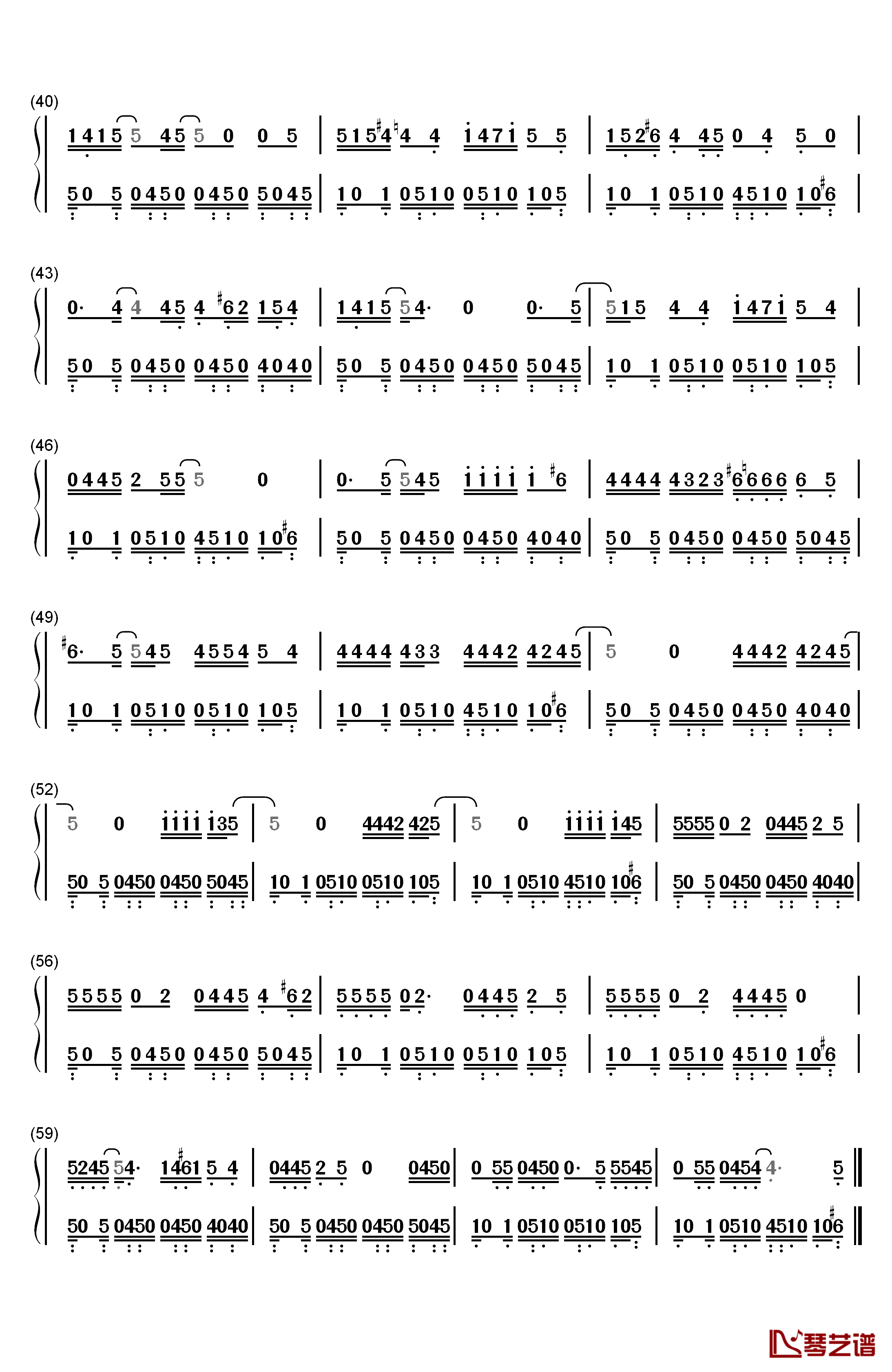 A钢琴简谱-数字双手-Lady Gaga3