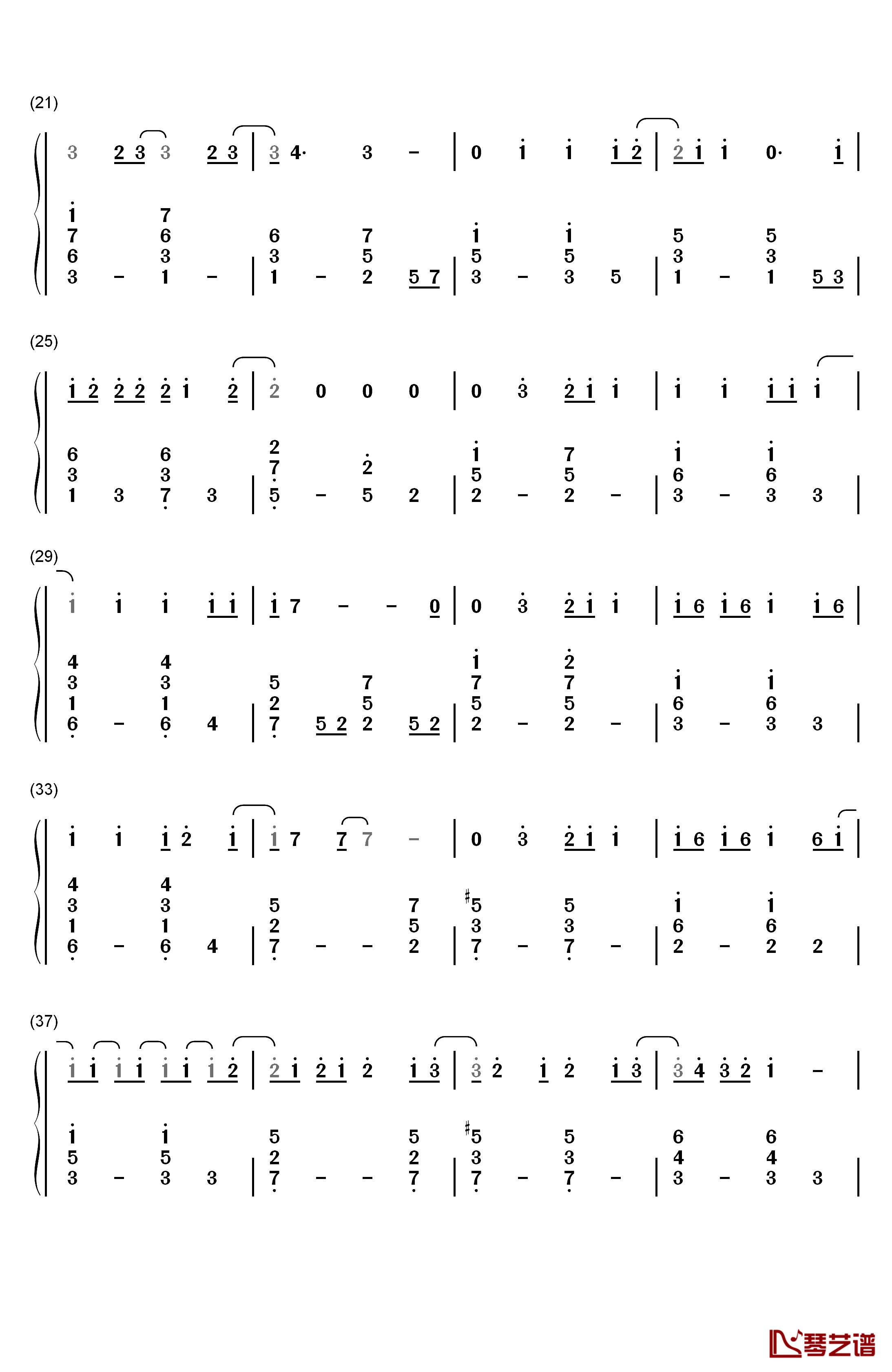 Because Of You钢琴简谱-数字双手-凯莉·克莱森  Kelly Clarkson2