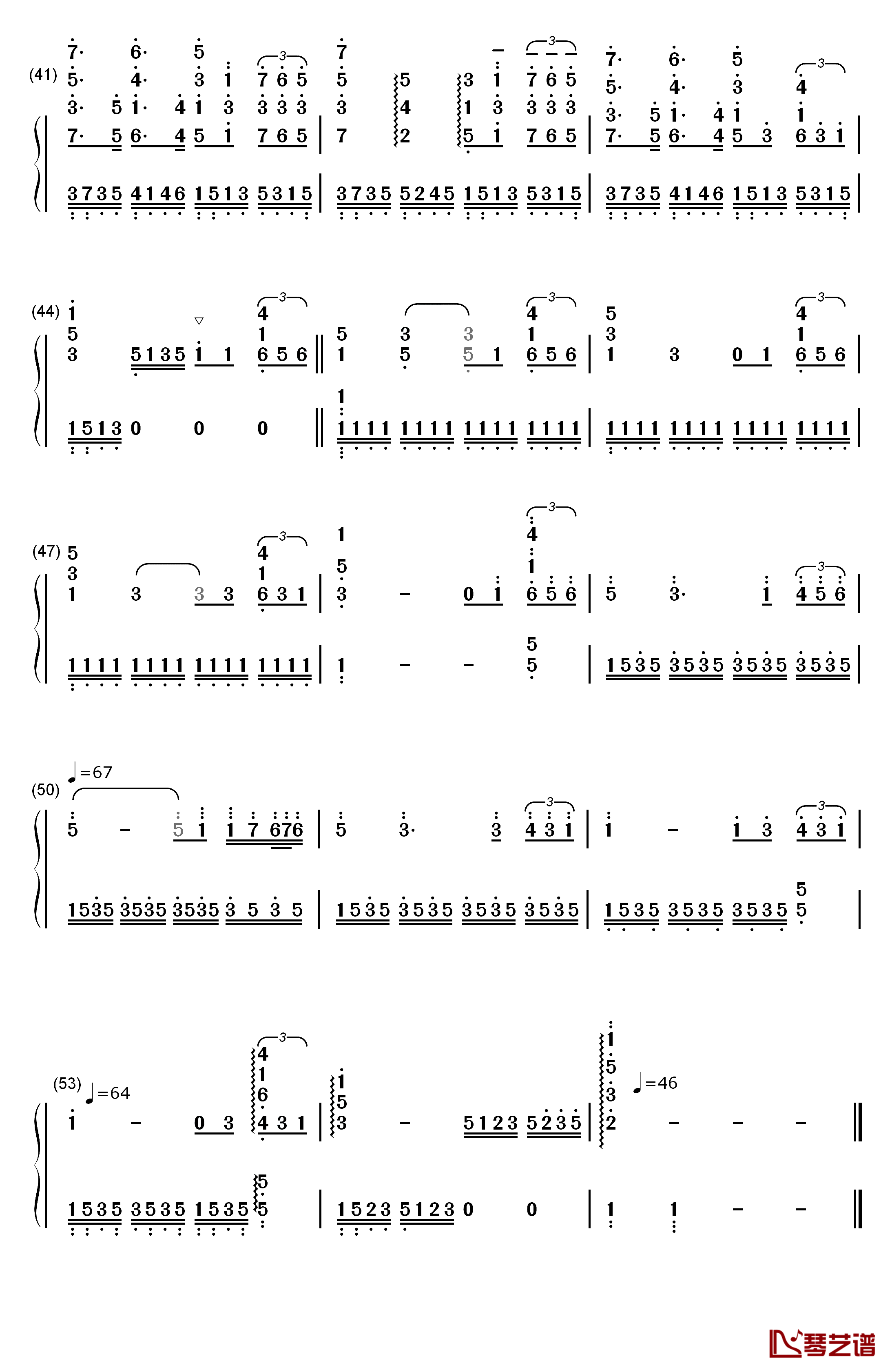 火的战车钢琴简谱-数字双手-Vangelis4