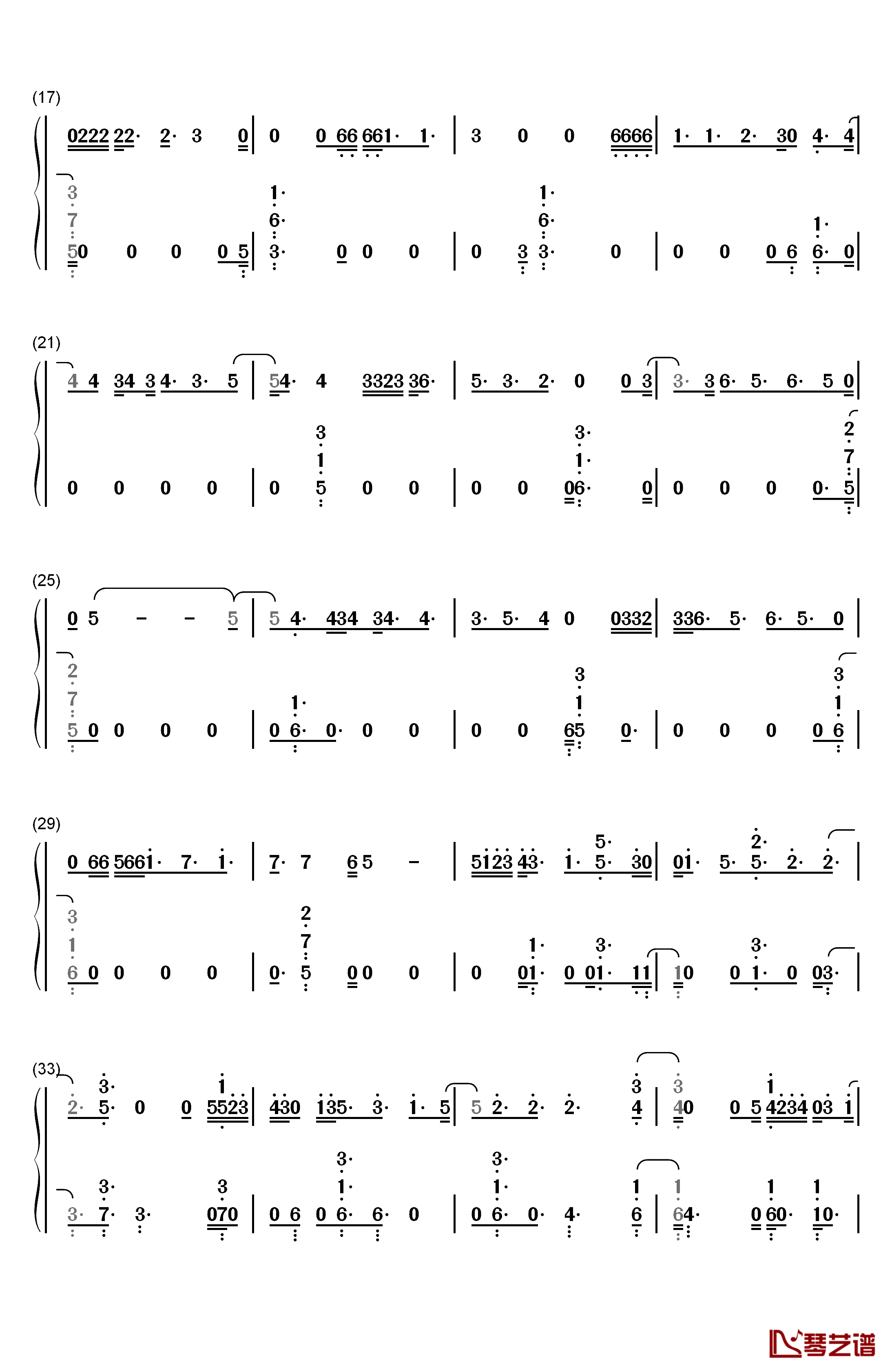 Magic钢琴简谱-数字双手-Sia2