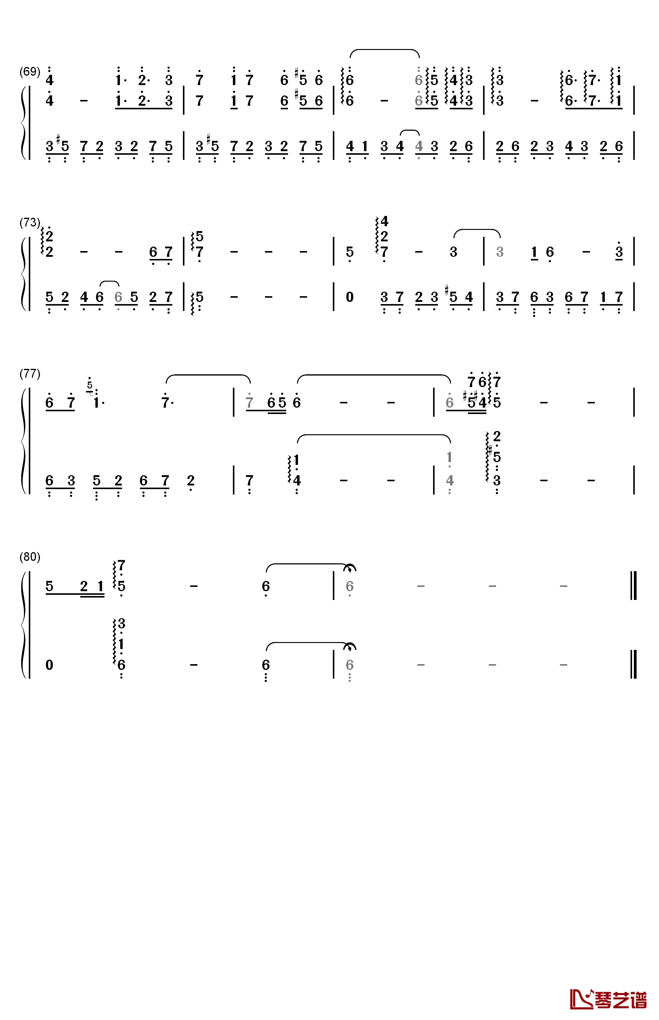 守候钢琴简谱-数字双手-徐冥蕾  心然4