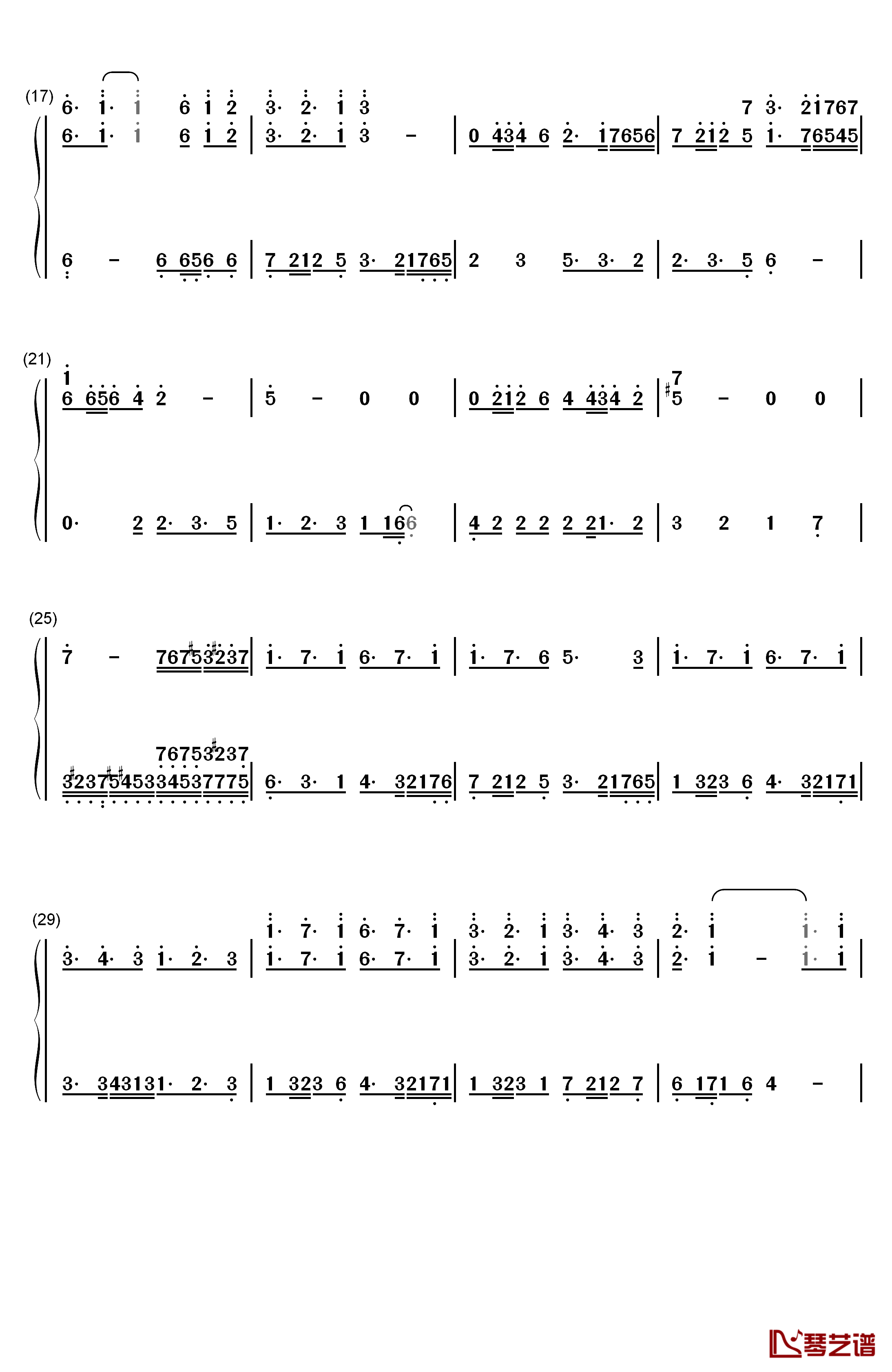 あんなに一绪だったのに钢琴简谱-数字双手-See-Saw2