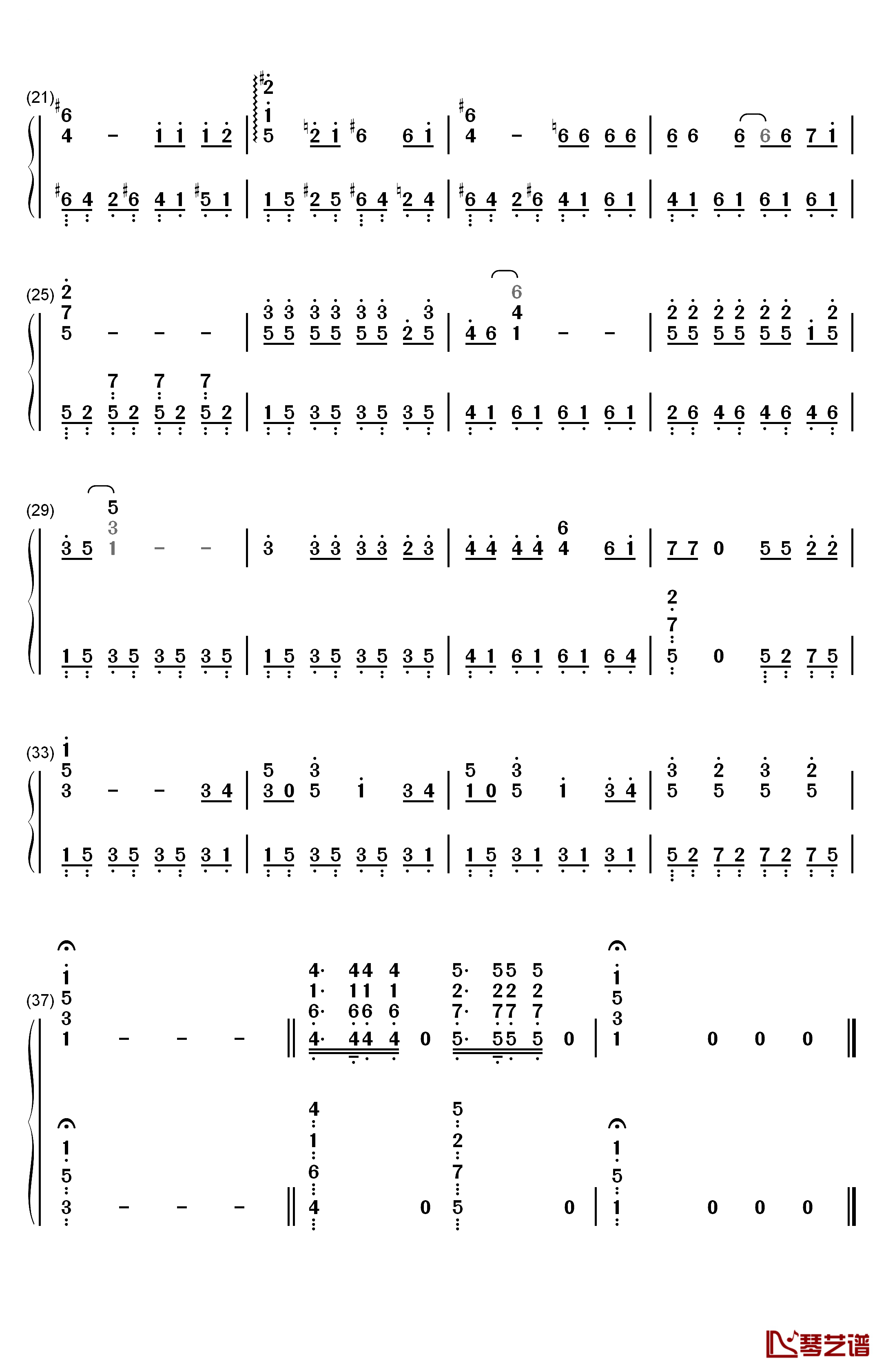 花仙子之歌钢琴简谱-数字双手-堀江美都子2