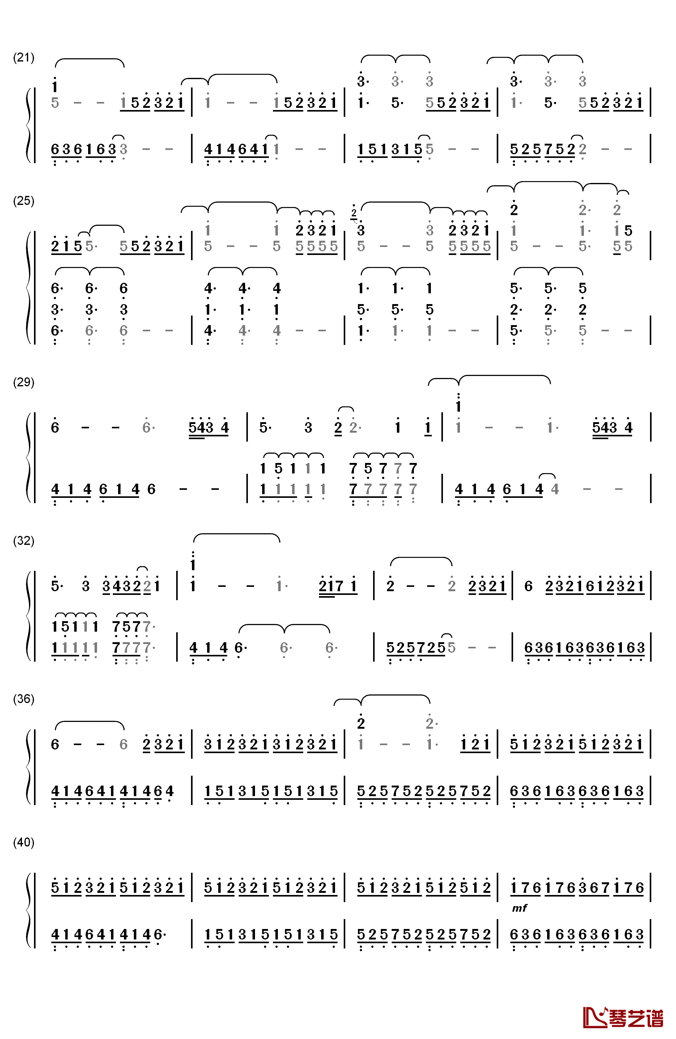 Nuvole Bianche钢琴简谱-数字双手-Ludovico Einaudi2