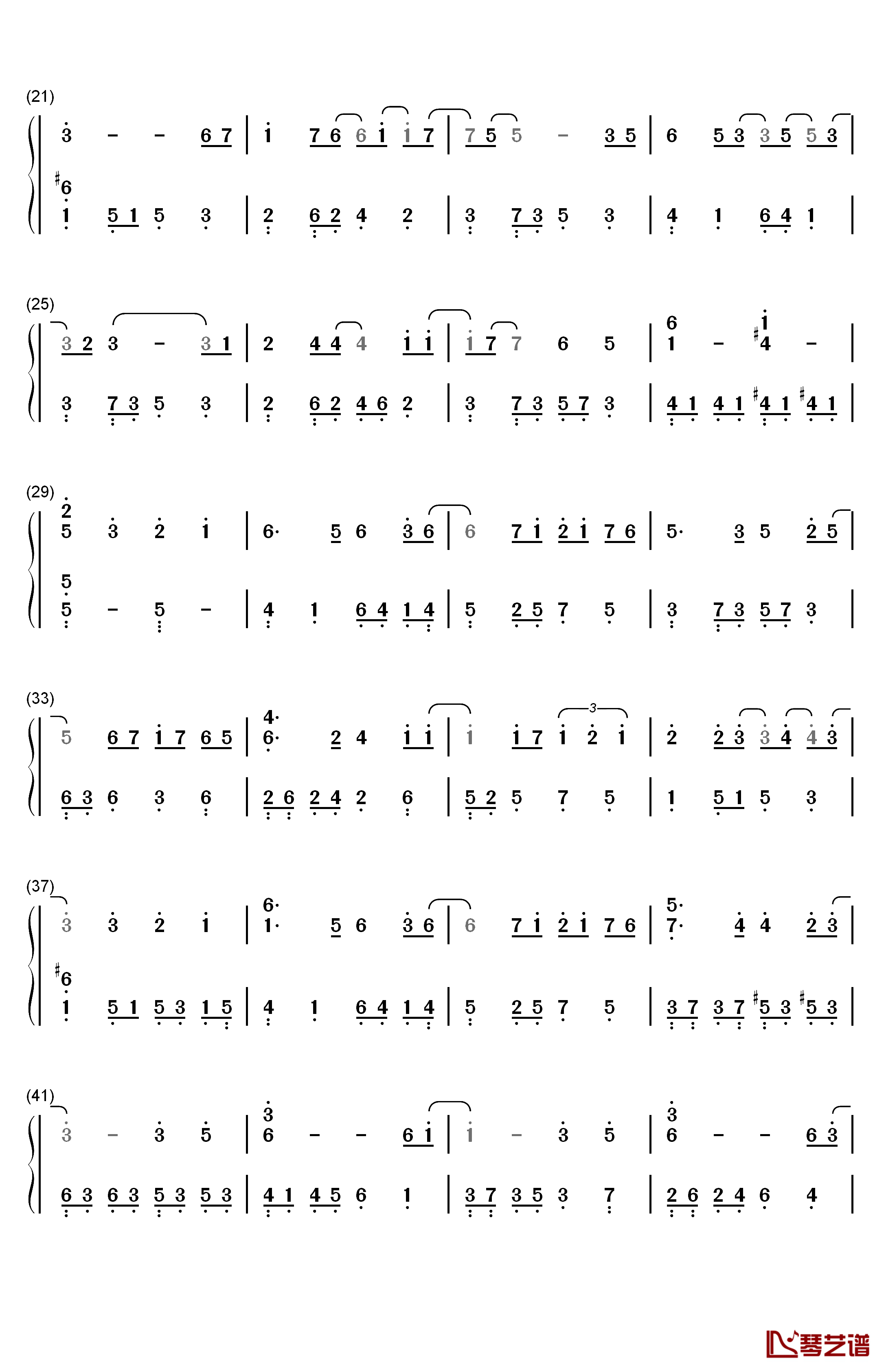 弥敦道钢琴简谱-数字双手-洪卓立2
