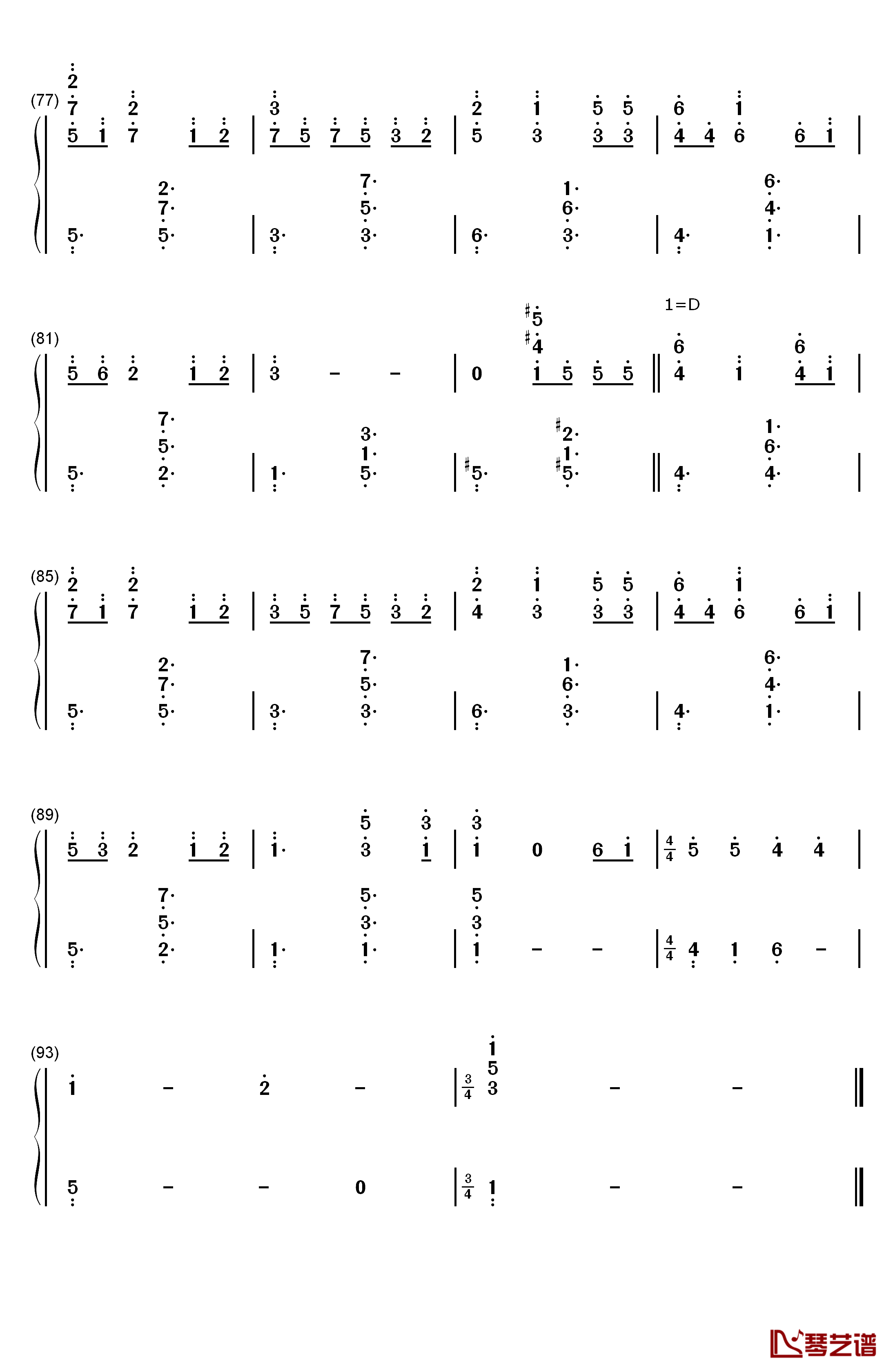lonely christmas钢琴简谱-数字双手-陈奕迅5