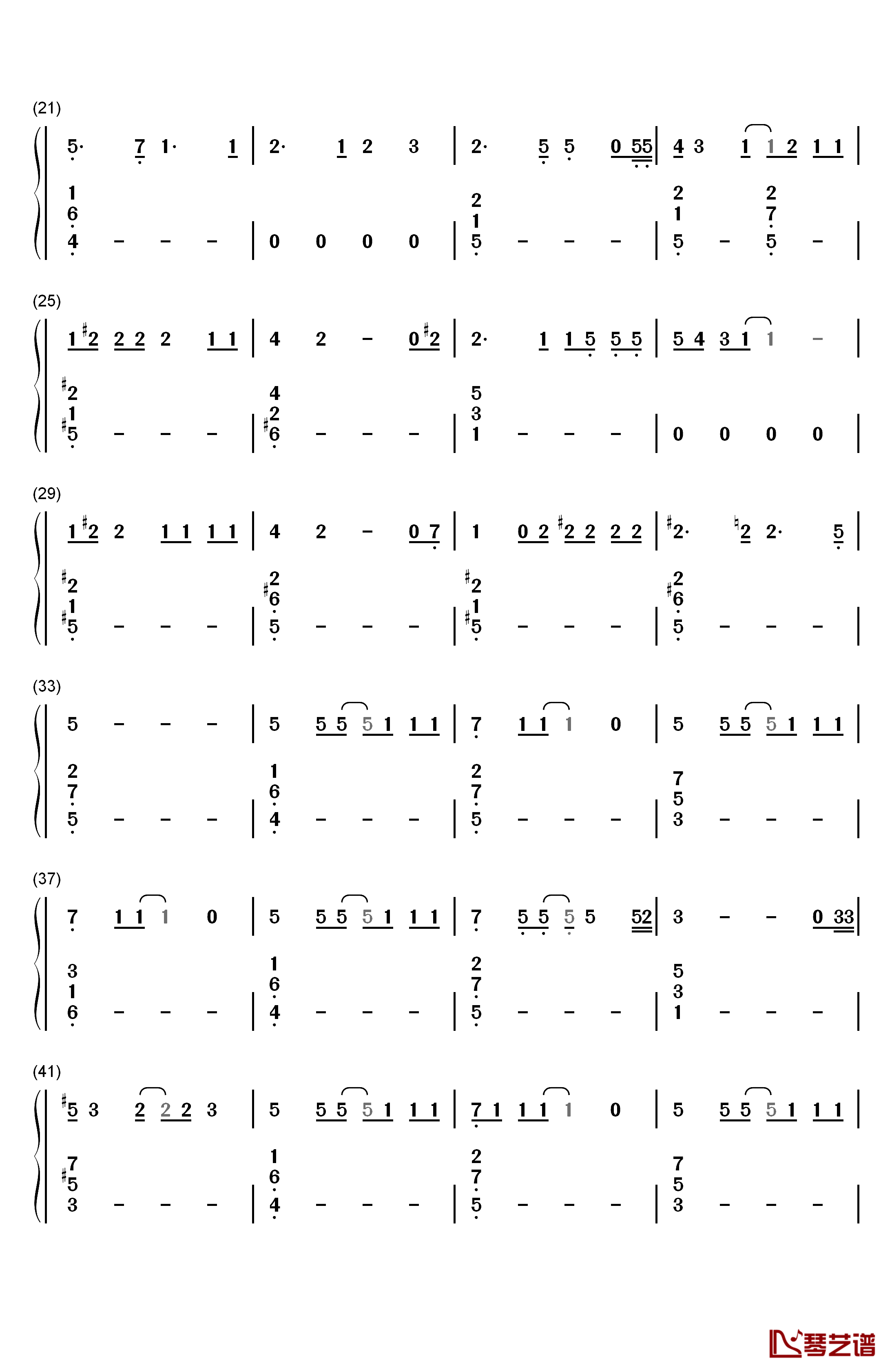 君のままで钢琴简谱-数字双手-azusa2