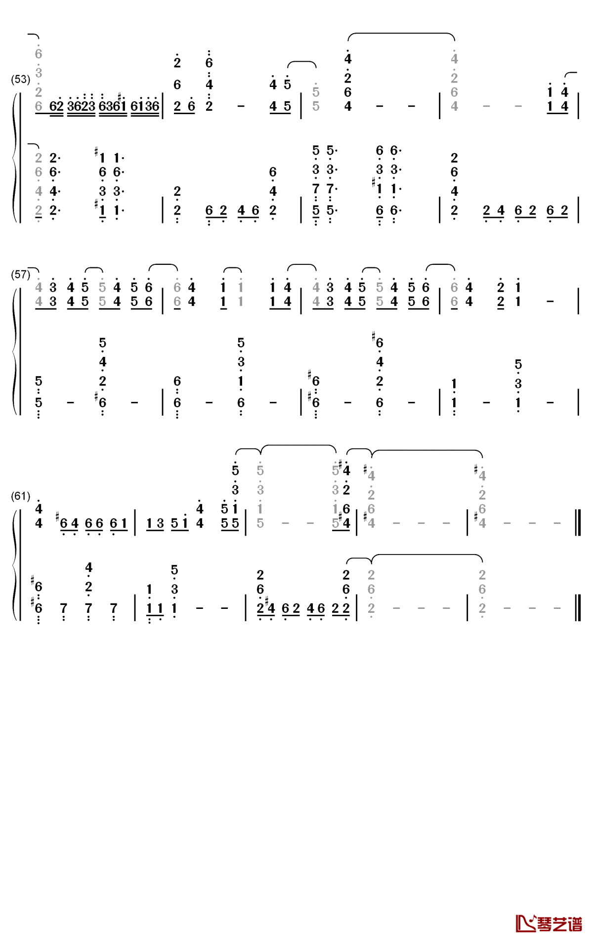 V.I.P钢琴简谱-数字双手-SID4
