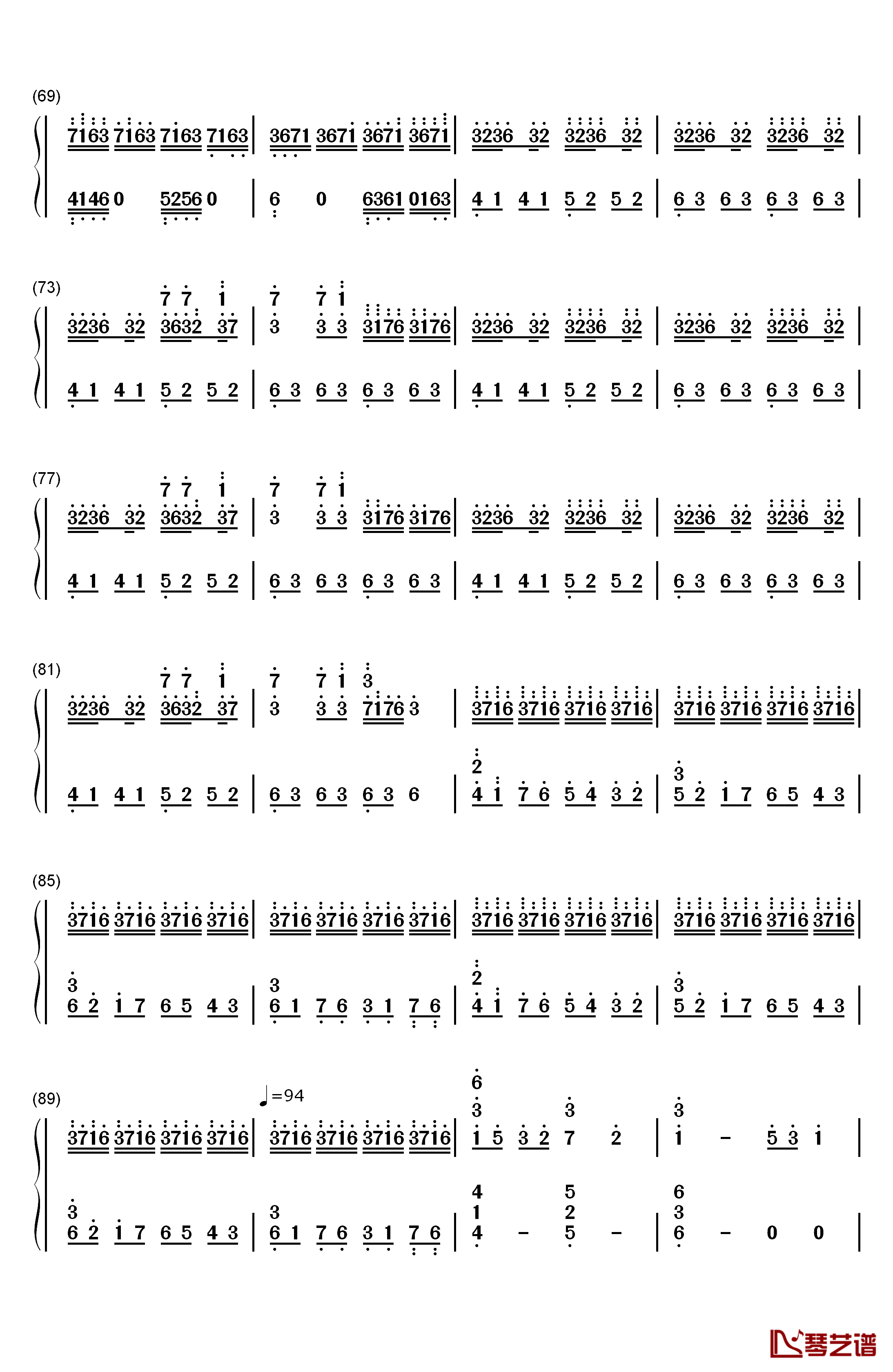 Luv Letter钢琴简谱-数字双手-Dj Okawari4