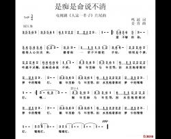 是痴是命说不清简谱-电视剧《人这一辈子》片尾曲