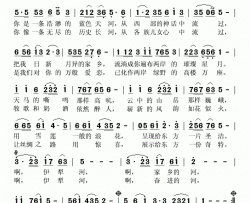 伊犁河杨峰词宫积冰曲简谱-索菲燕演唱