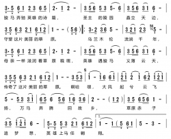 英雄上马任翱翔简谱-王建华演唱-郝吉林/新吉乐图词曲