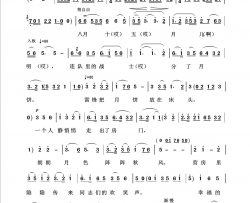 八月十五月儿明回声嘹亮2014简谱