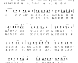 当兵的妹妹简谱-郑俊海演唱-声振、颂今/颂今词曲