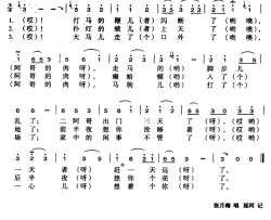 一心儿想着个你了简谱-张月梅演唱-宁夏民歌词曲