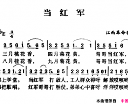 军歌金曲：当红军简谱
