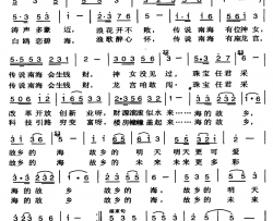 故乡神奇的海简谱-潘可词/陈汉腾曲