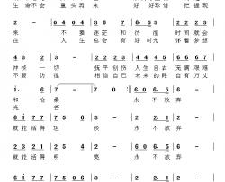 永不放弃简谱-古斌词 郭远强曲