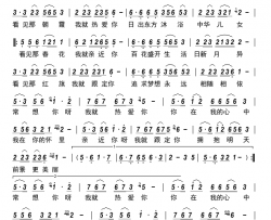 热爱你 跟定你简谱-周香香演唱-郑琳/甜美真词曲