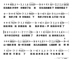 献给妈妈的歌简谱-赵小华演唱-动态歌谱视频曲谱