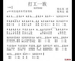 打工一族简谱-倪永东词 张朱论曲